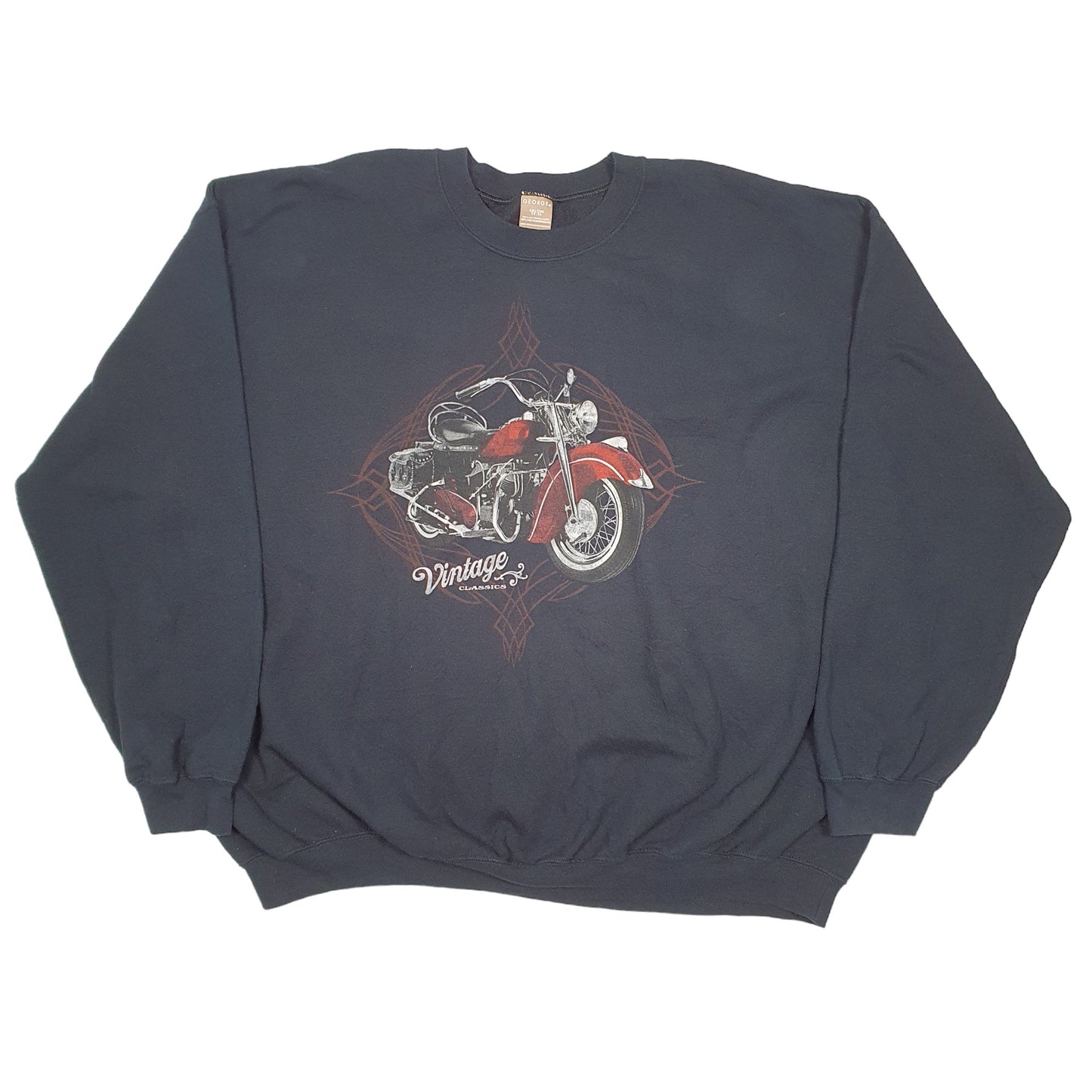 Mens Black George Vintage Motorcycles Knucklehead Panhead Classics Crewneck Jumper