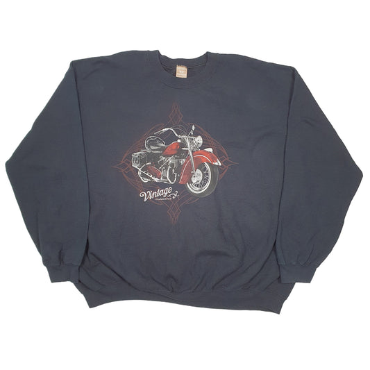 Mens Black George Vintage Motorcycles Knucklehead Panhead Classics Crewneck Jumper