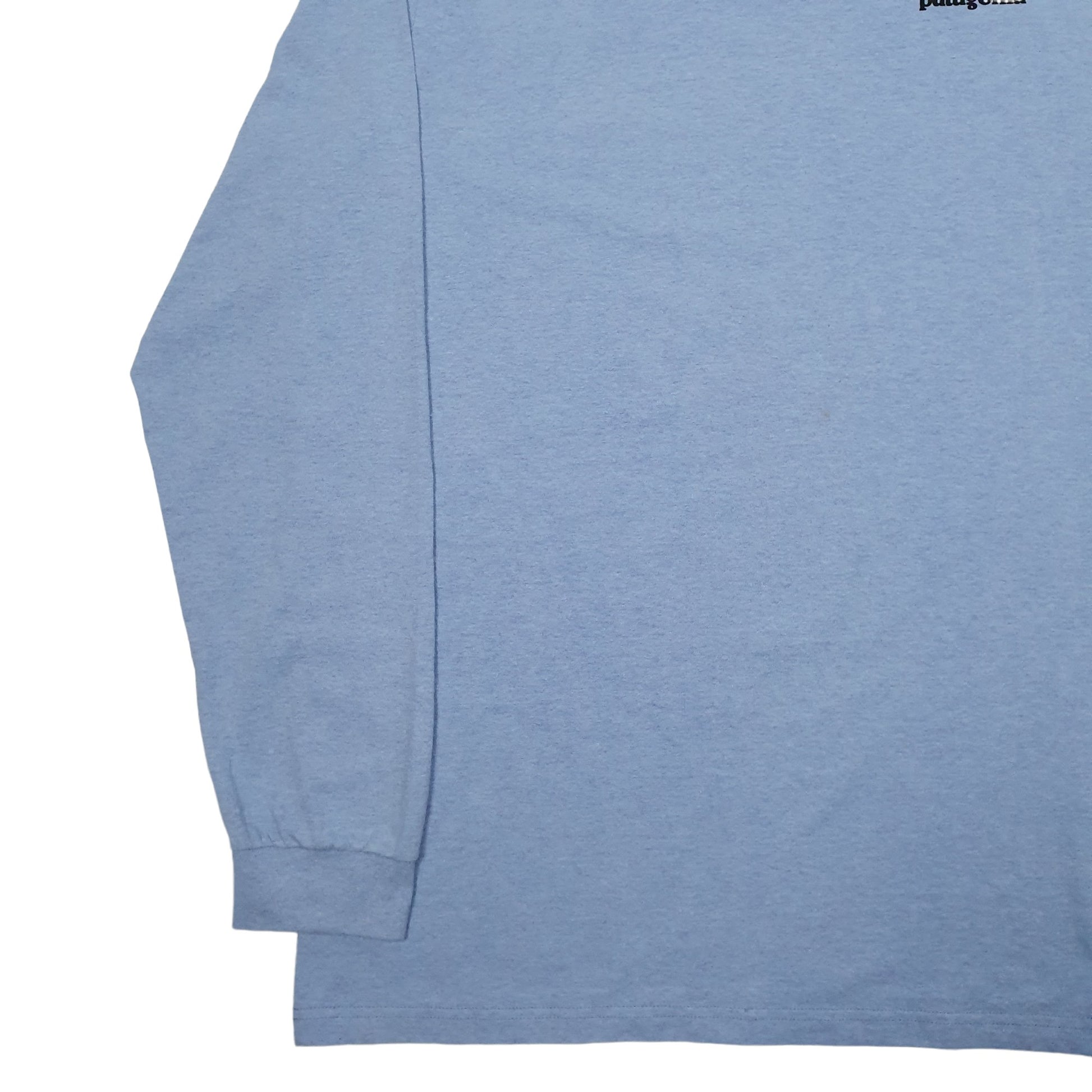 Mens Blue Patagonia Spellout Long Sleeve T Shirt