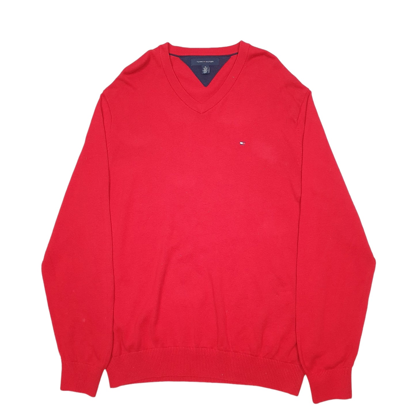 Mens Red Tommy Hilfiger  Crewneck Jumper