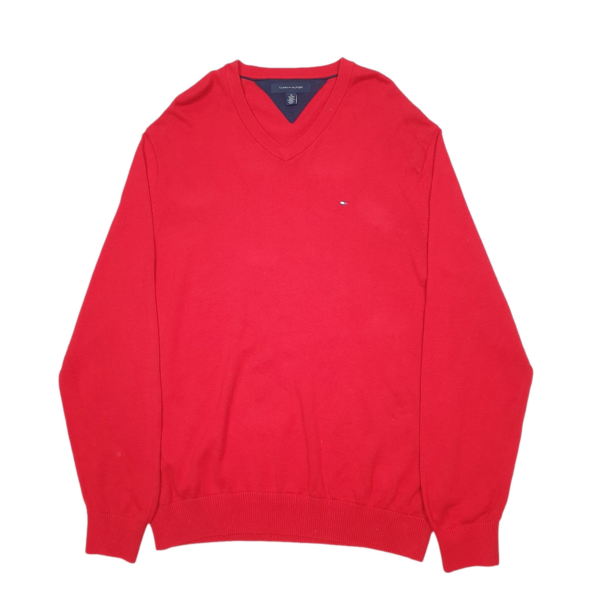 Mens Red Tommy Hilfiger  Crewneck Jumper
