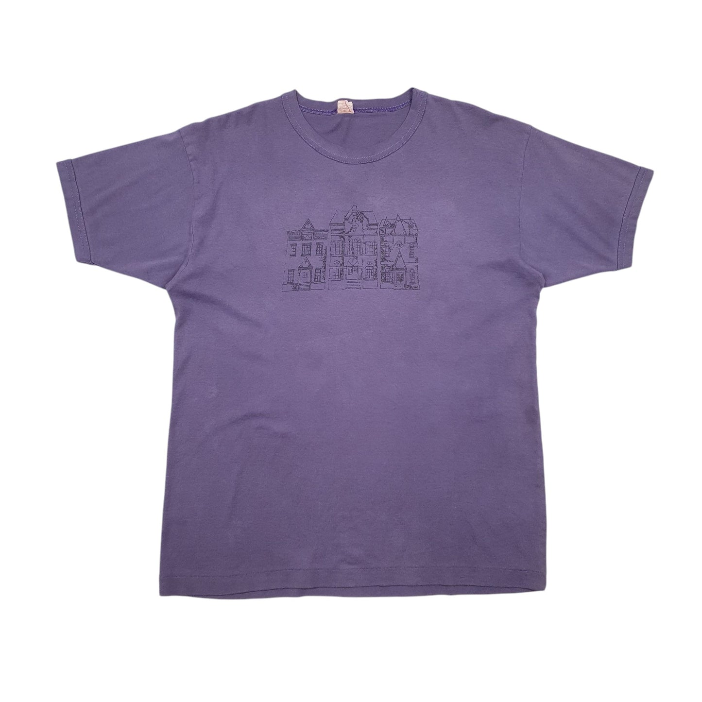 Mens Purple Mod Vintage 90s Short Sleeve T Shirt