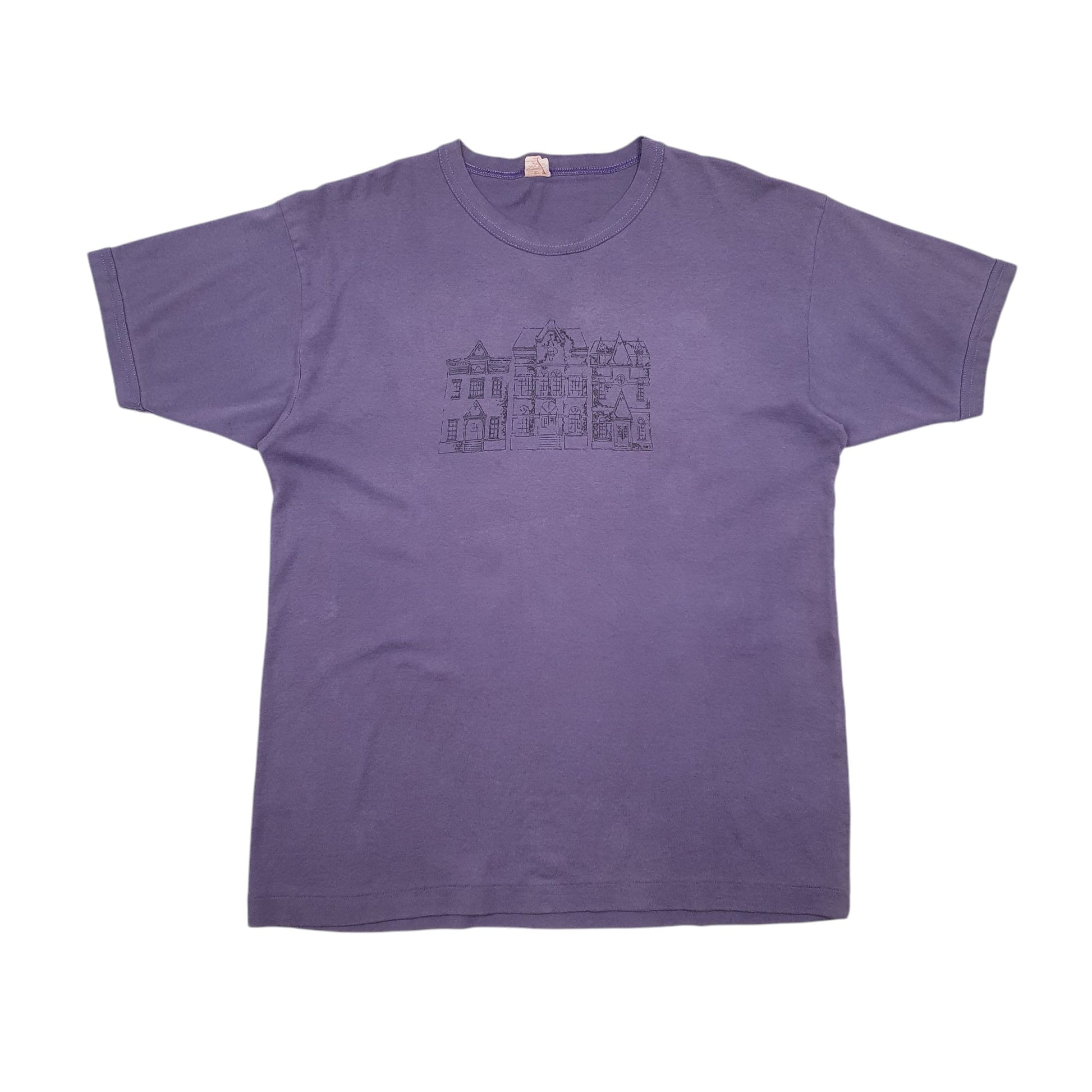 Mens Purple Mod Vintage 90s Short Sleeve T Shirt