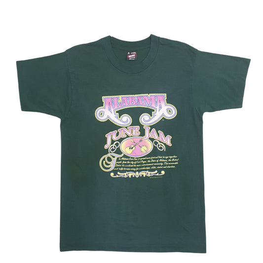 Mens Navy Fruit Of The Loom Single Stitch Vintage 90s Made In USA Alabama June Jam Short Sleeve T Shirt