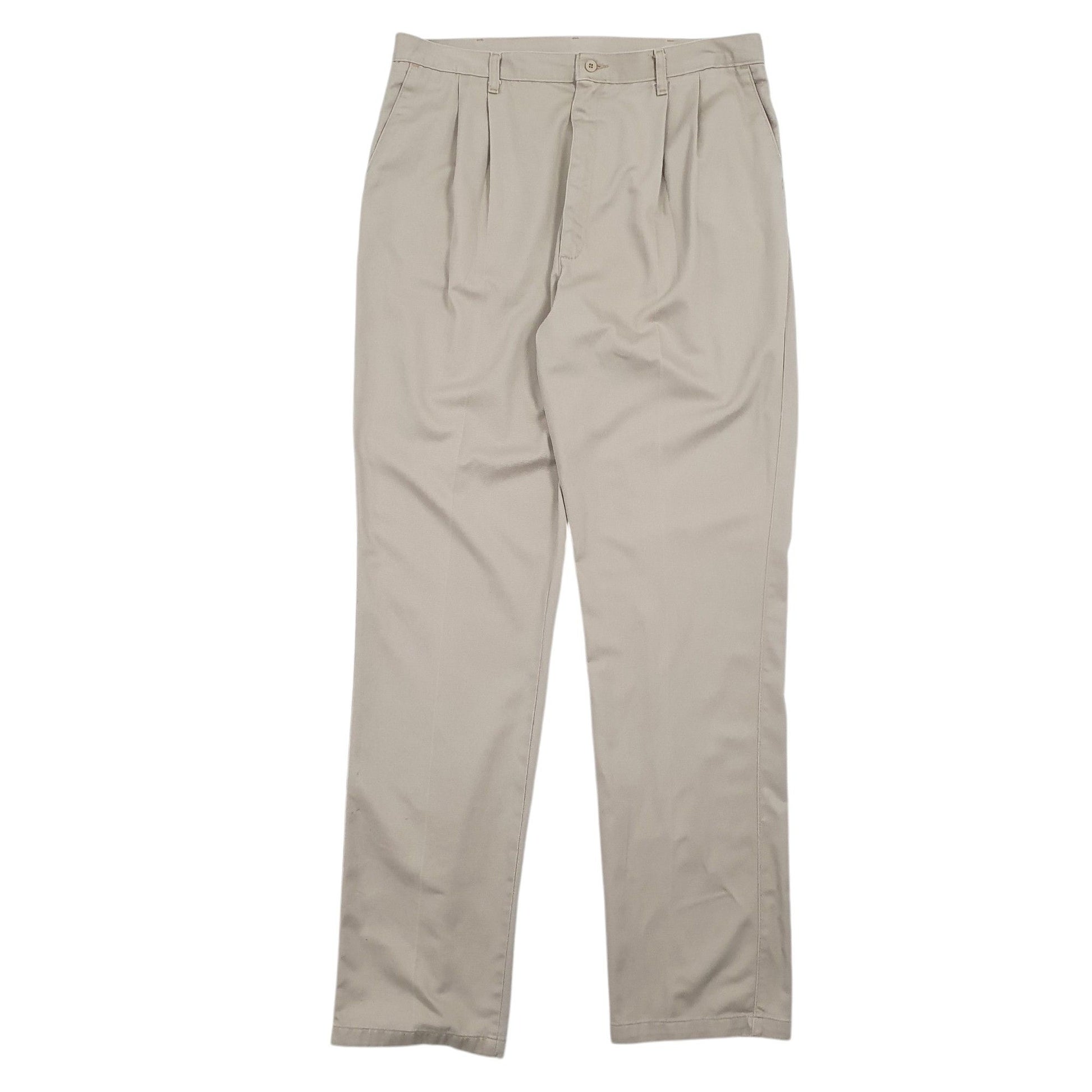 Mens Beige Wrangler Double Pleated Chino Trousers