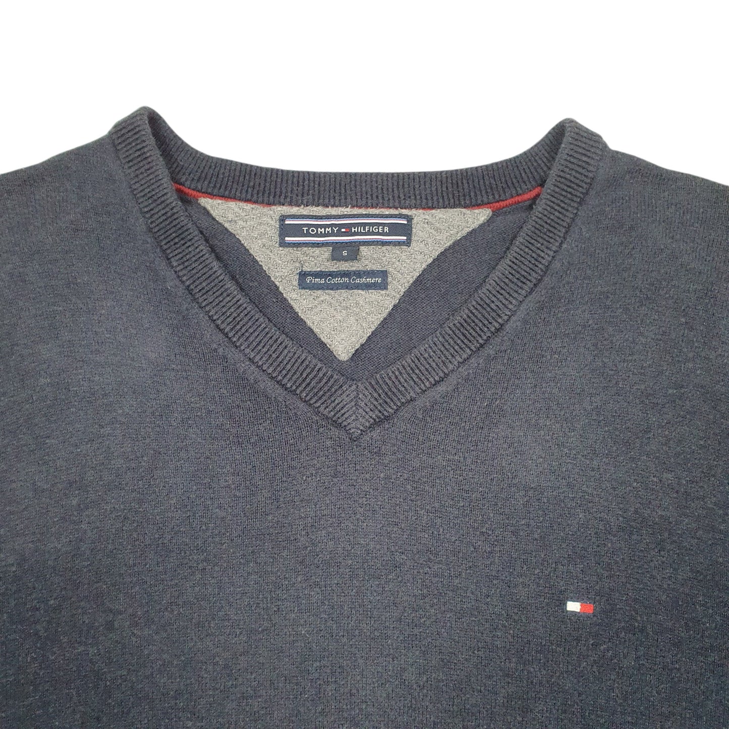Mens Navy Tommy Hilfiger Knit V Neck Jumper