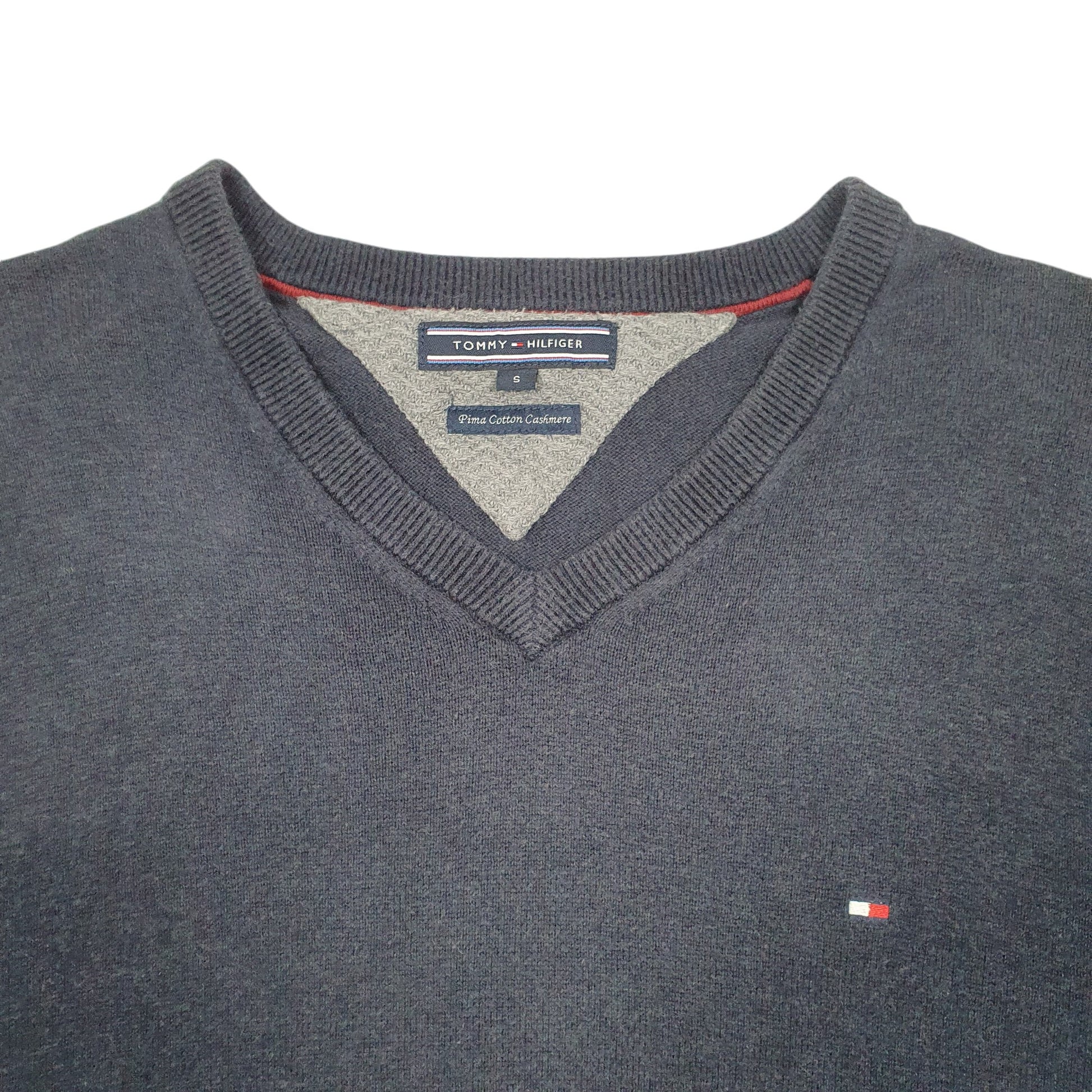 Mens Navy Tommy Hilfiger Knit V Neck Jumper