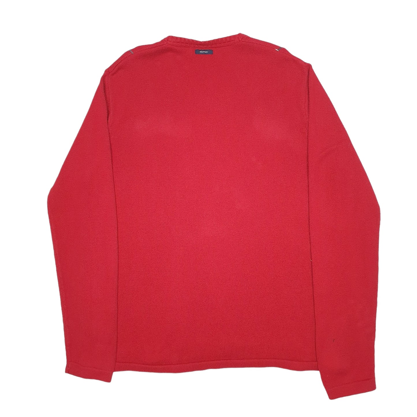 Mens Red Nautica Knit Crewneck Jumper