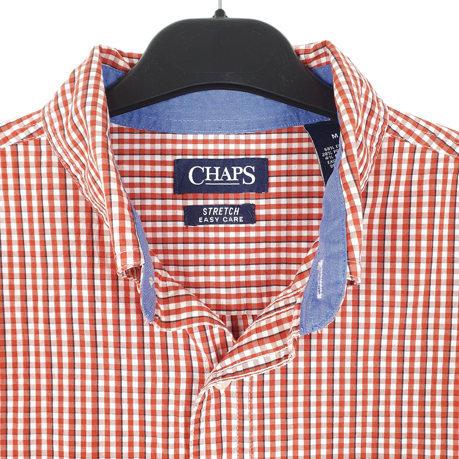 Mens Red Chaps Stretch Long Sleeve Shirt