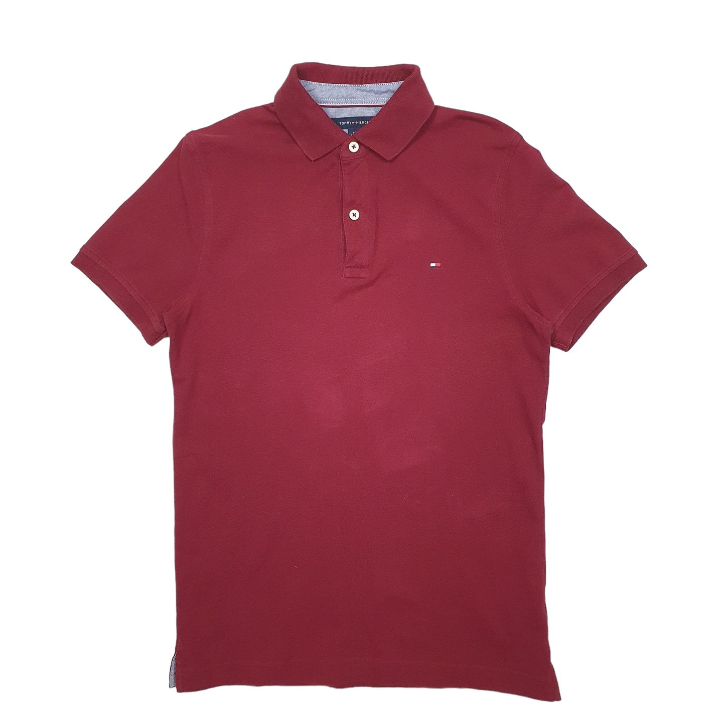 Mens Burgundy Tommy Hilfiger  Short Sleeve Polo Shirt