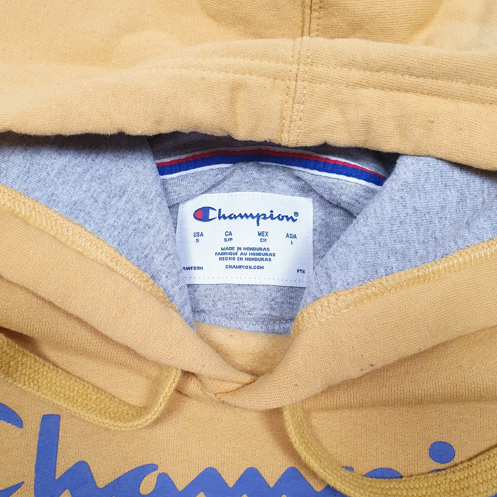 Mens Yellow Champion  Hoodie Jumper