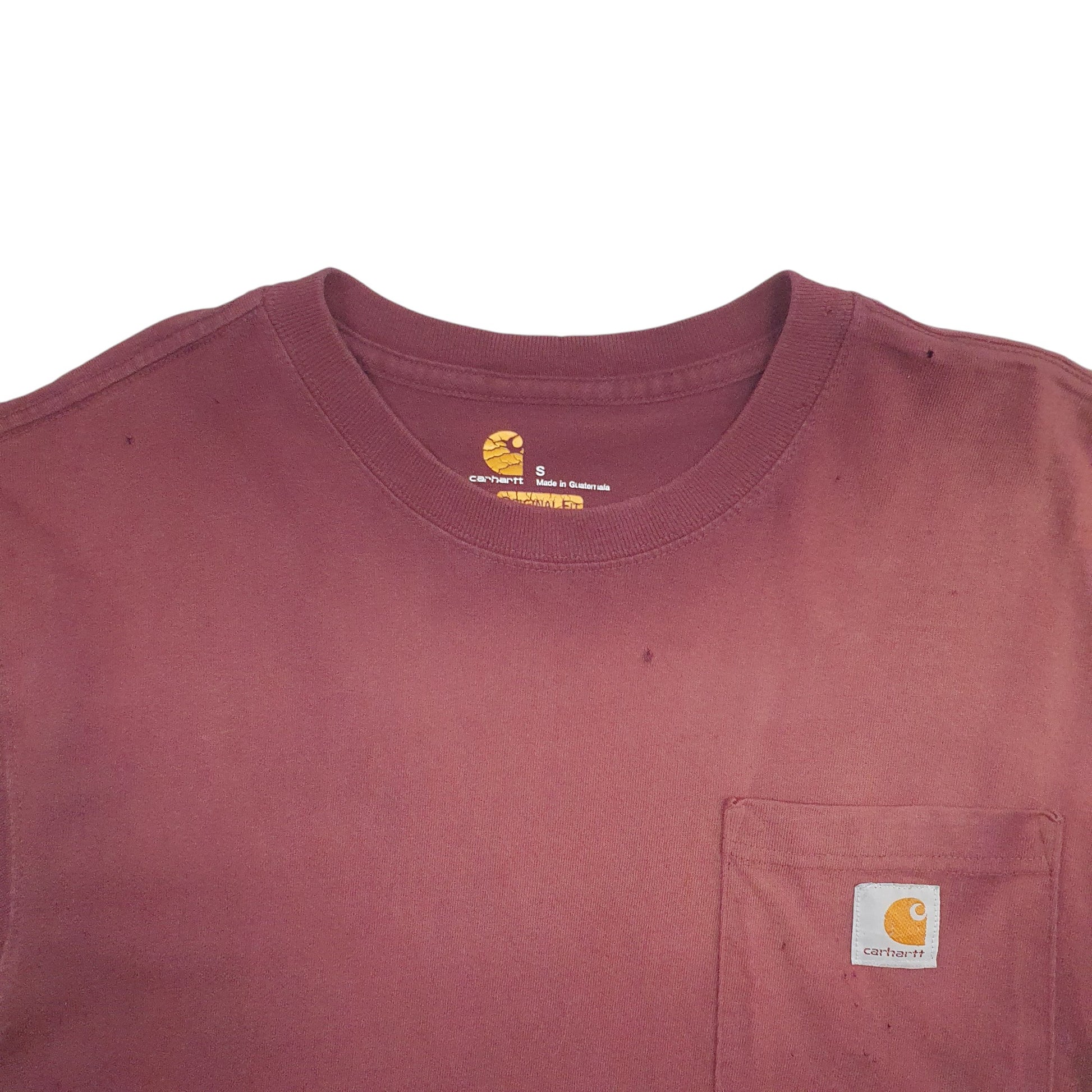 Mens Burgundy Carhartt  Short Sleeve T Shirt