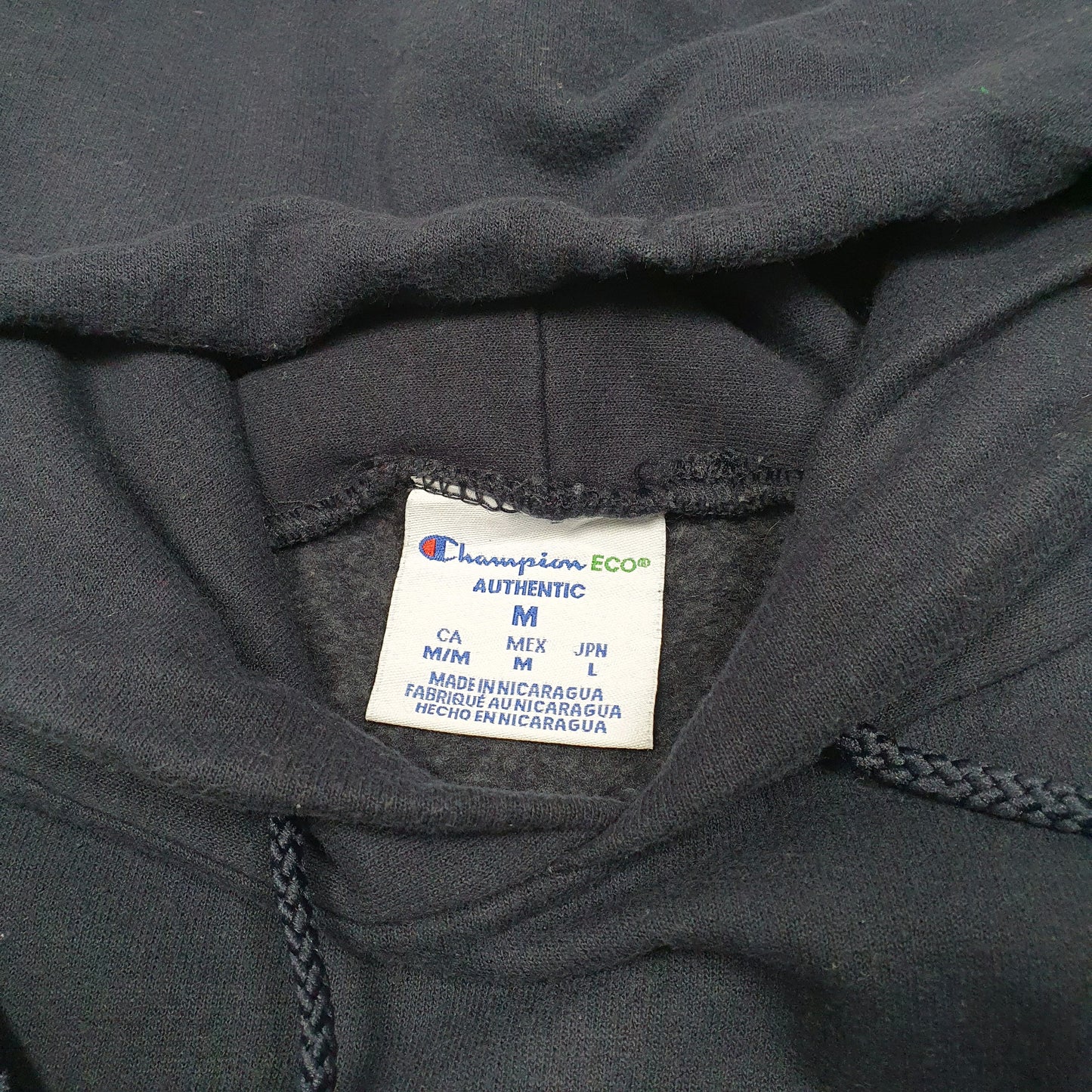 Mens Navy Champion Lake Michigan College USA Spellout Redhawks Hoodie Jumper