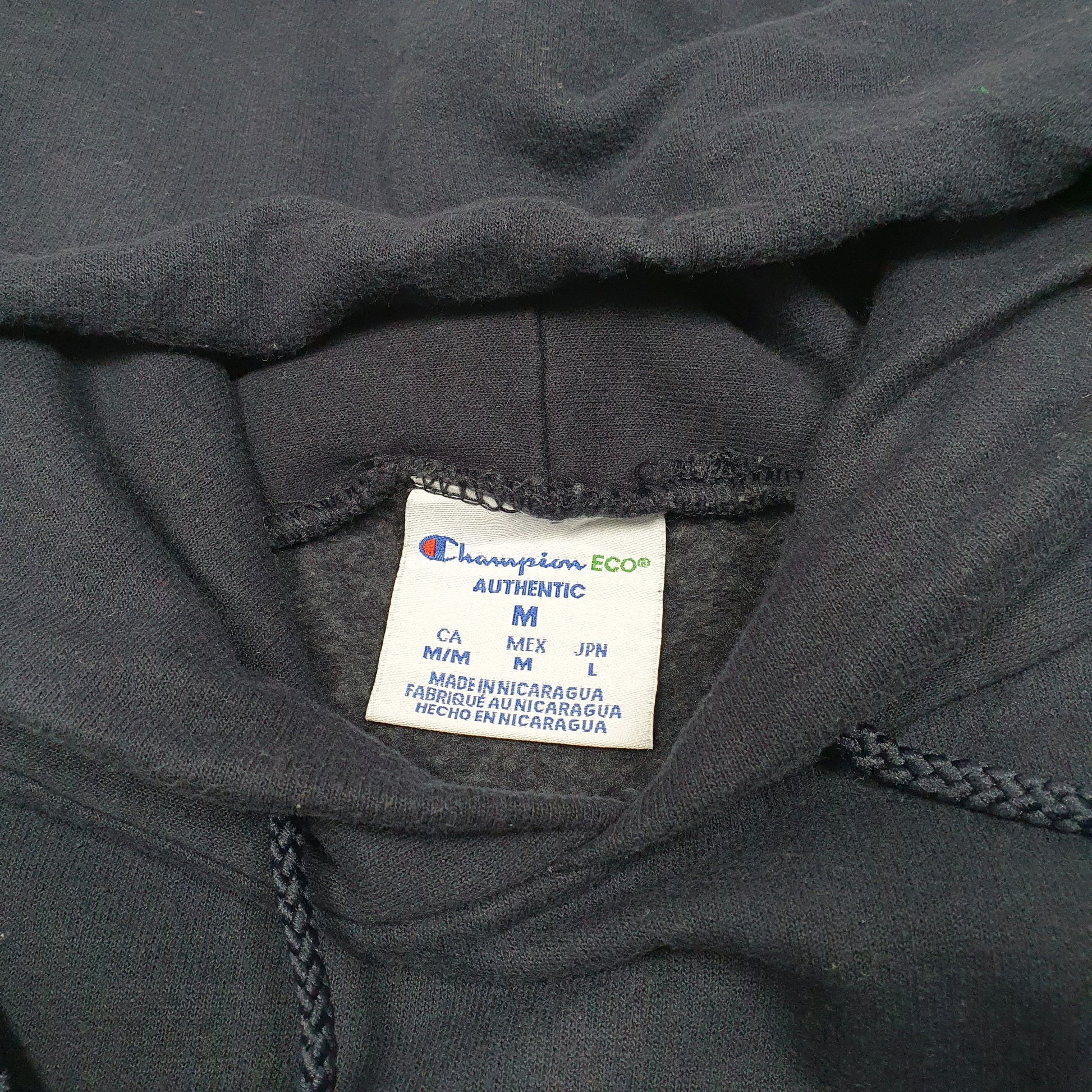 Mens Navy Champion Lake Michigan College USA Spellout Redhawks Hoodie Jumper