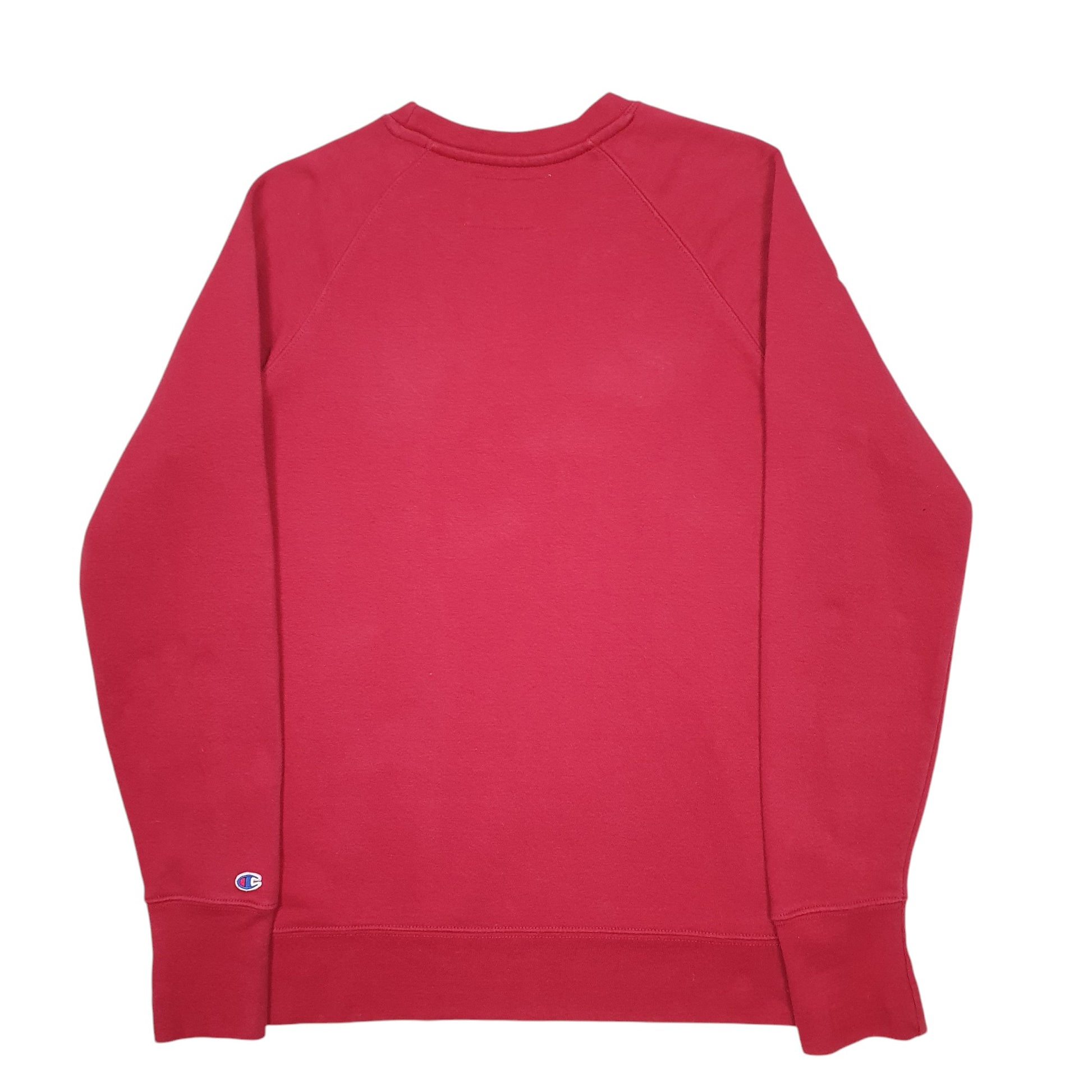 Mens Red Champion Spellout Crewneck Jumper