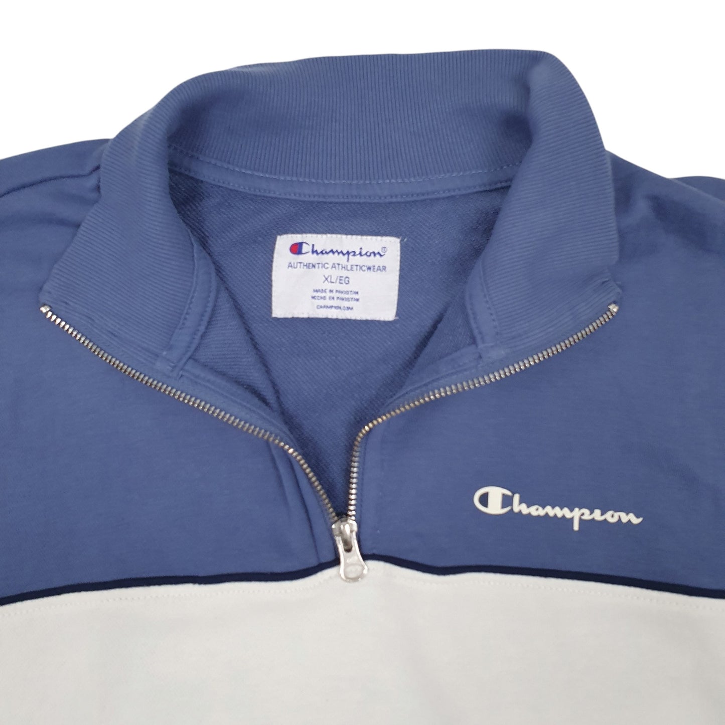 Mens White Champion  Quarter Zip Jumper