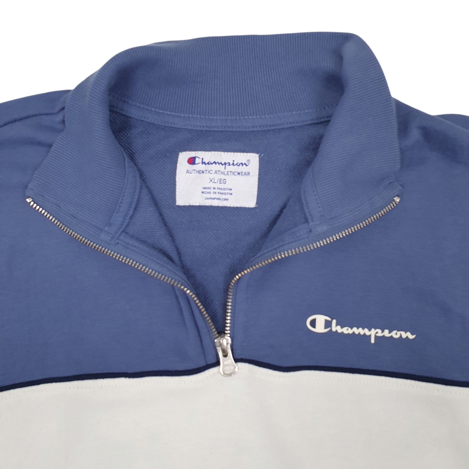 Mens White Champion  Quarter Zip Jumper