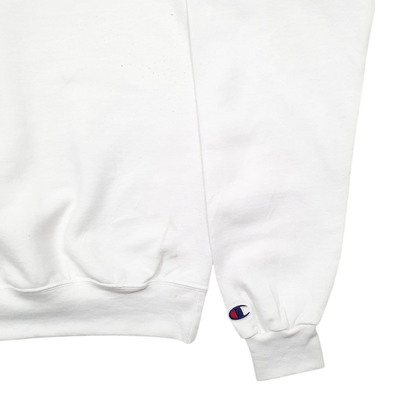 Mens White Champion Detroit Football Spellout Crewneck Jumper