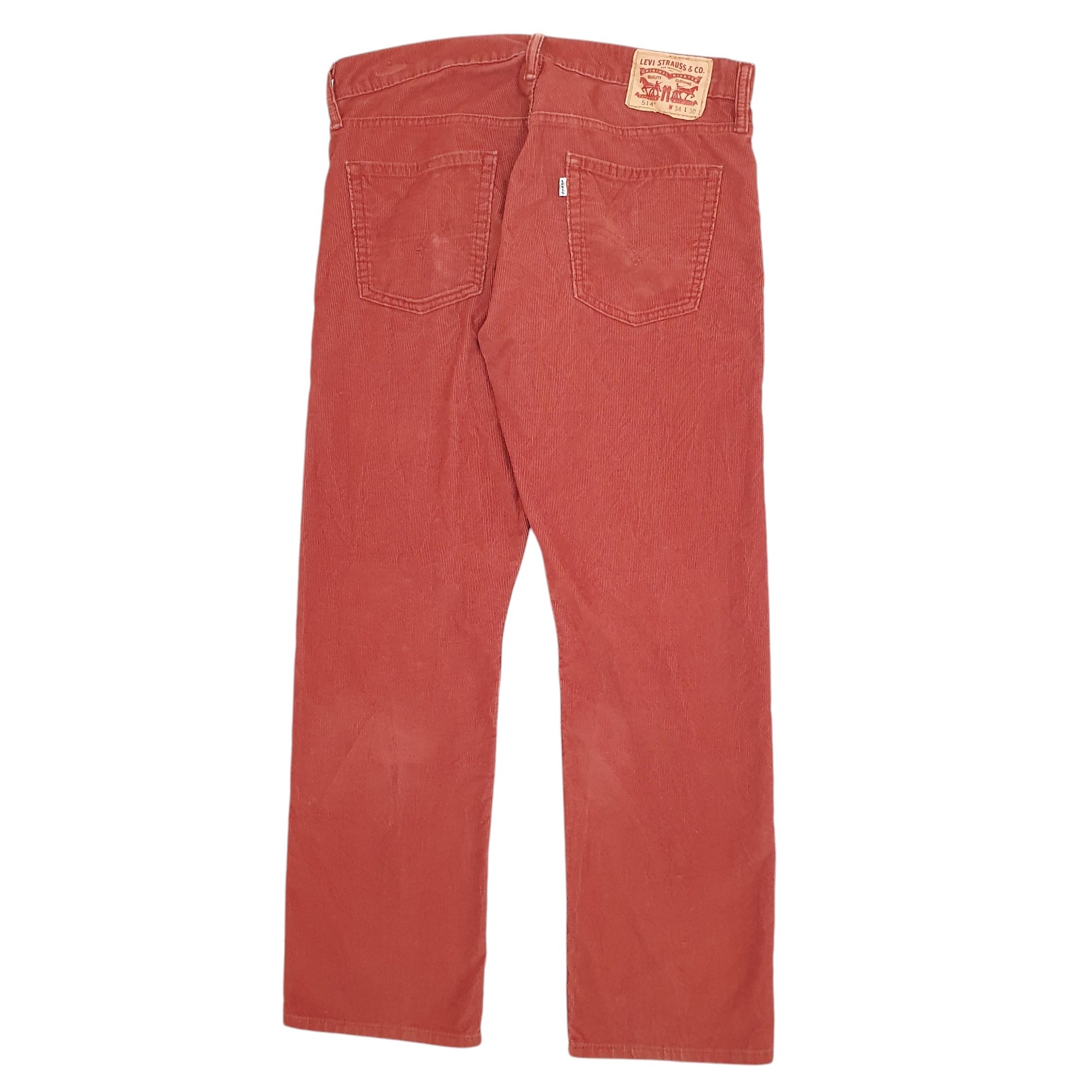 Mens Orange Levis 514 Corduroy Trousers