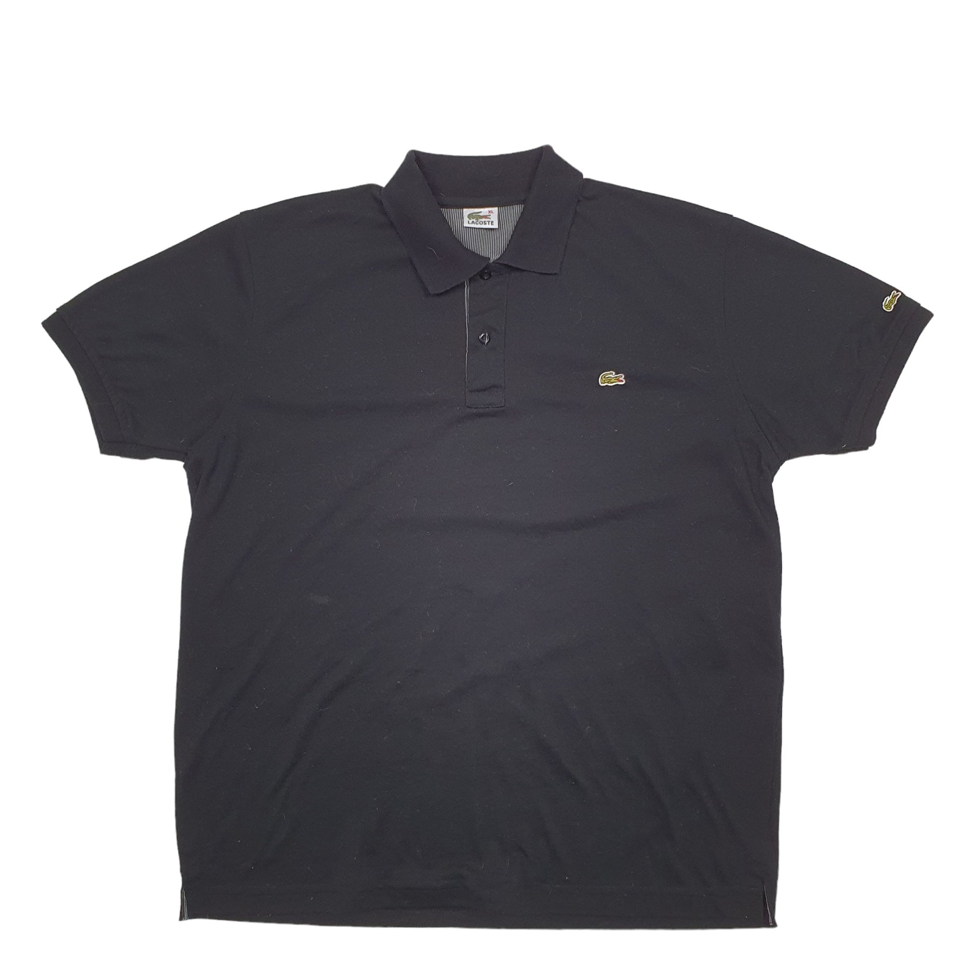 Mens Black Lacoste  Short Sleeve Polo Shirt