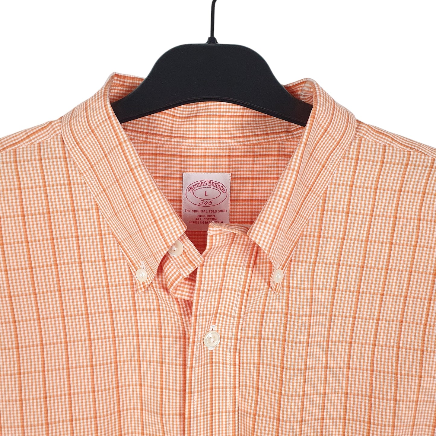 Mens Orange Brooks Brothers 346 Short Sleeve Shirt