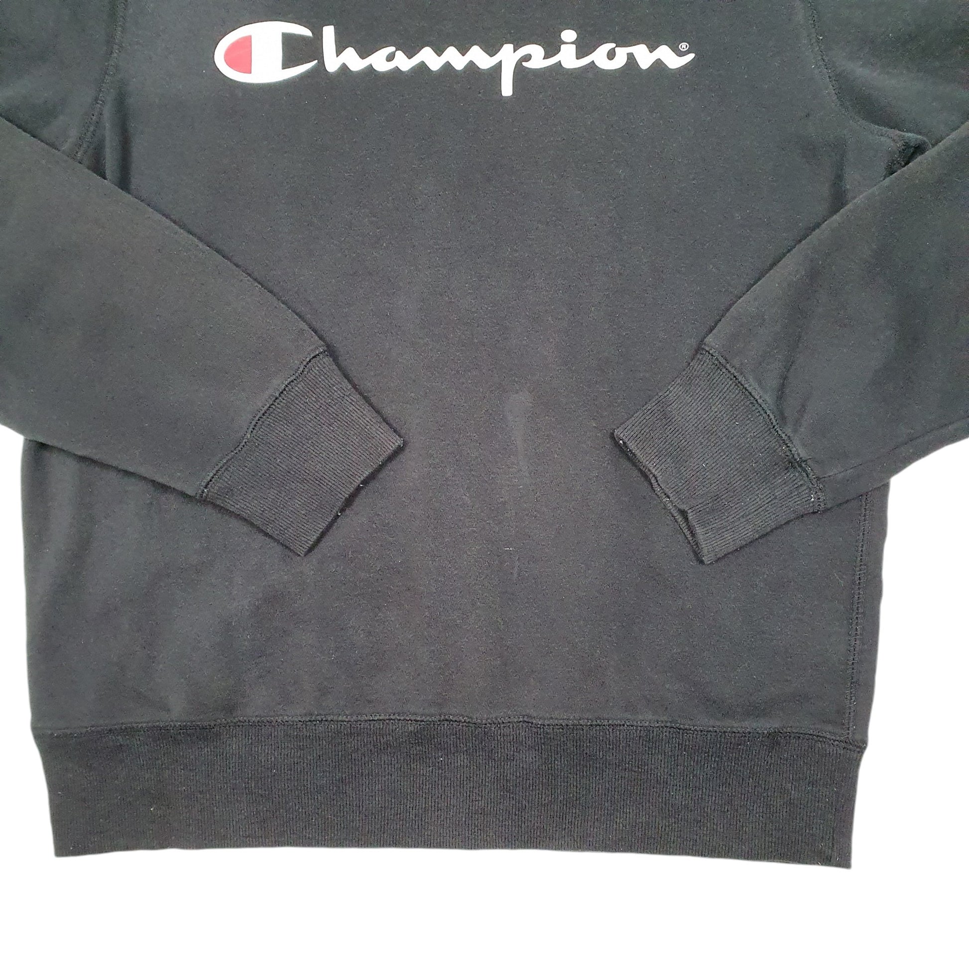 Mens Black Champion Script Crewneck Jumper