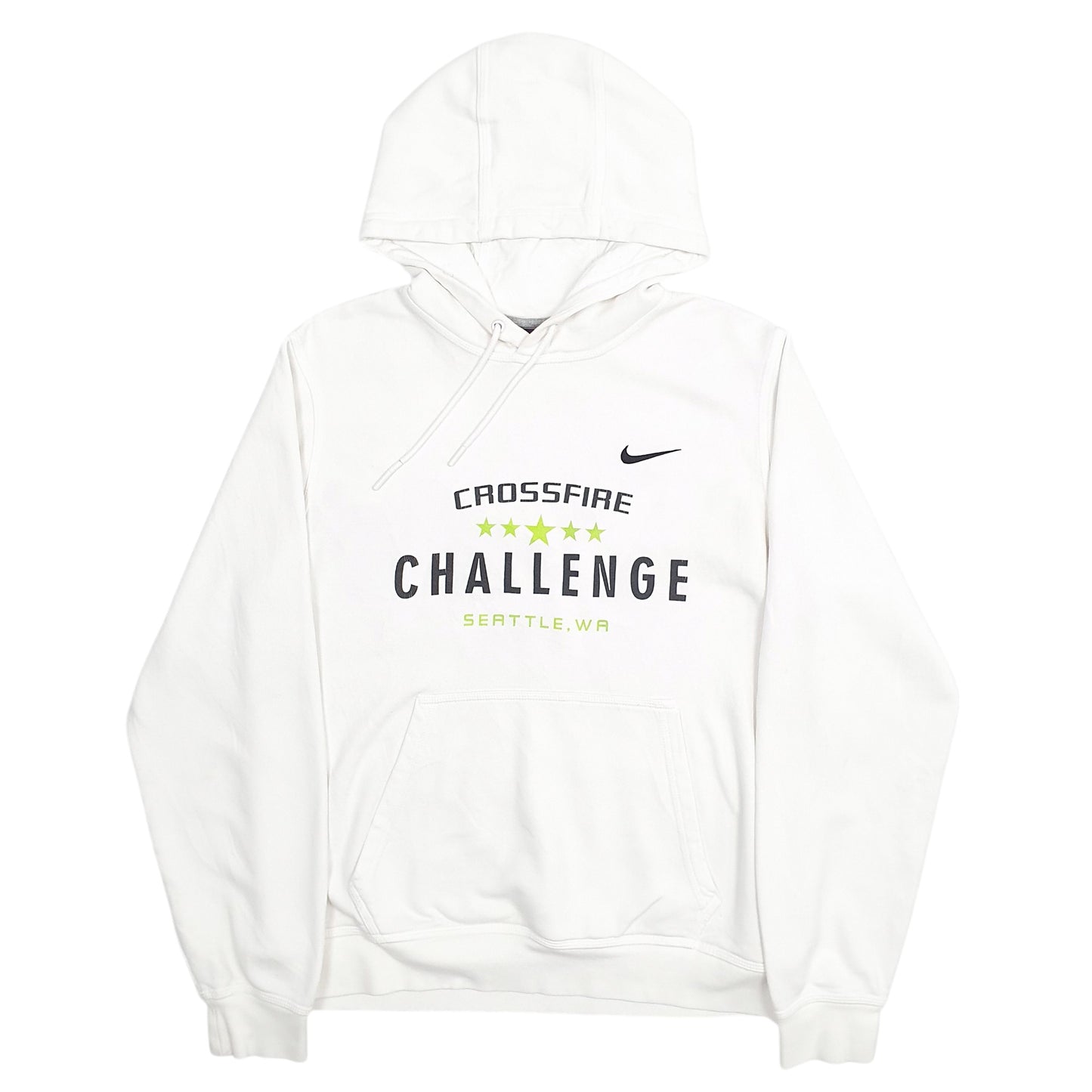 Mens White Nike Crossfire Seattle Spellout Hoodie Jumper