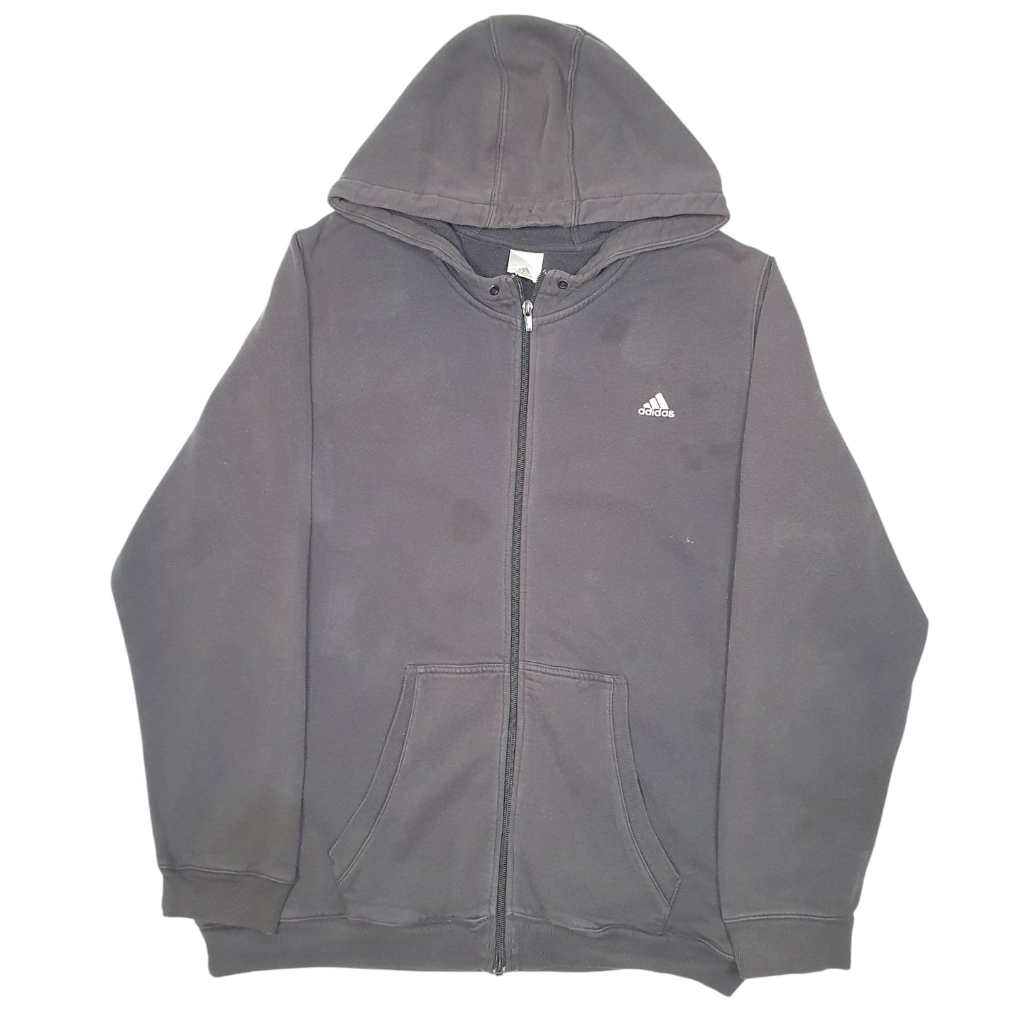 Mens Black Adidas Hoodie Full Zip Jumper