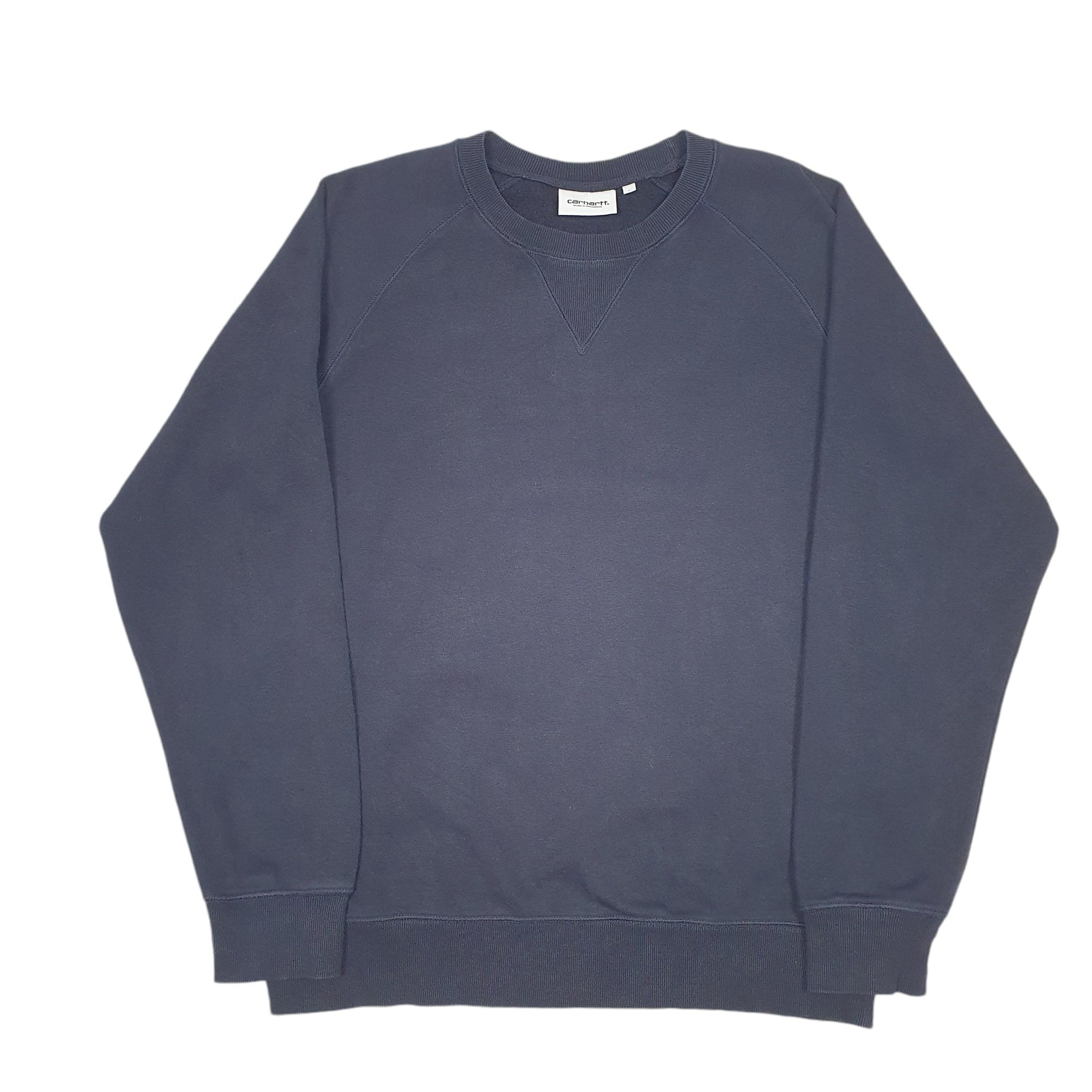 Mens Navy Carhartt Workwear WIP Raglan Work In Progress Crewneck Jumper