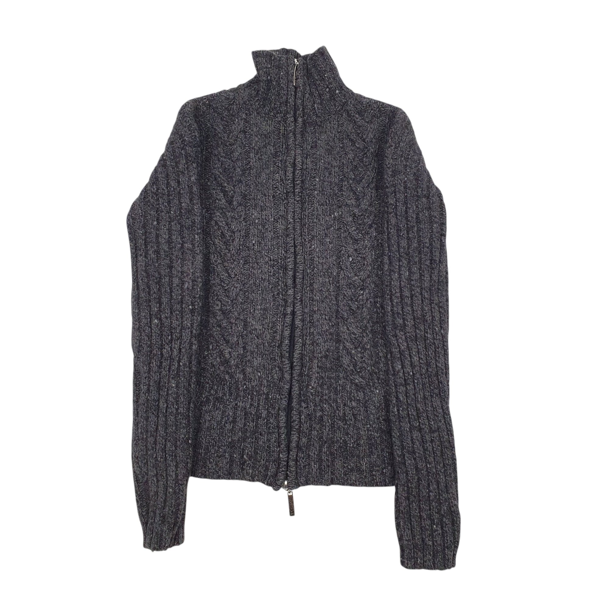 Womens Grey RW & CO Cable Knitwear Full Zip Jumper