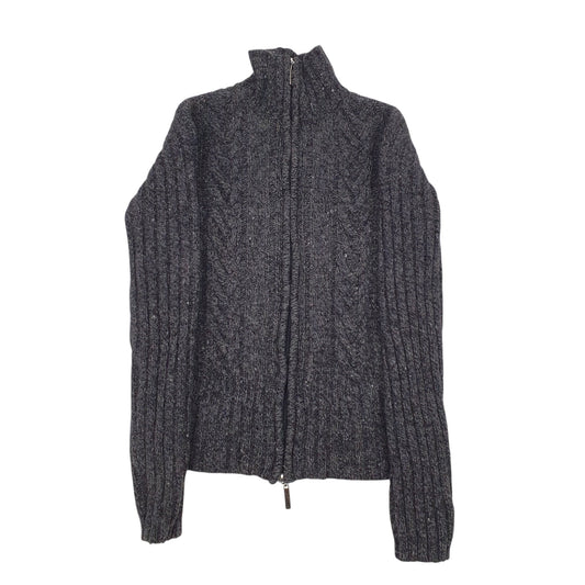Womens Grey RW & CO Cable Knitwear Full Zip Jumper