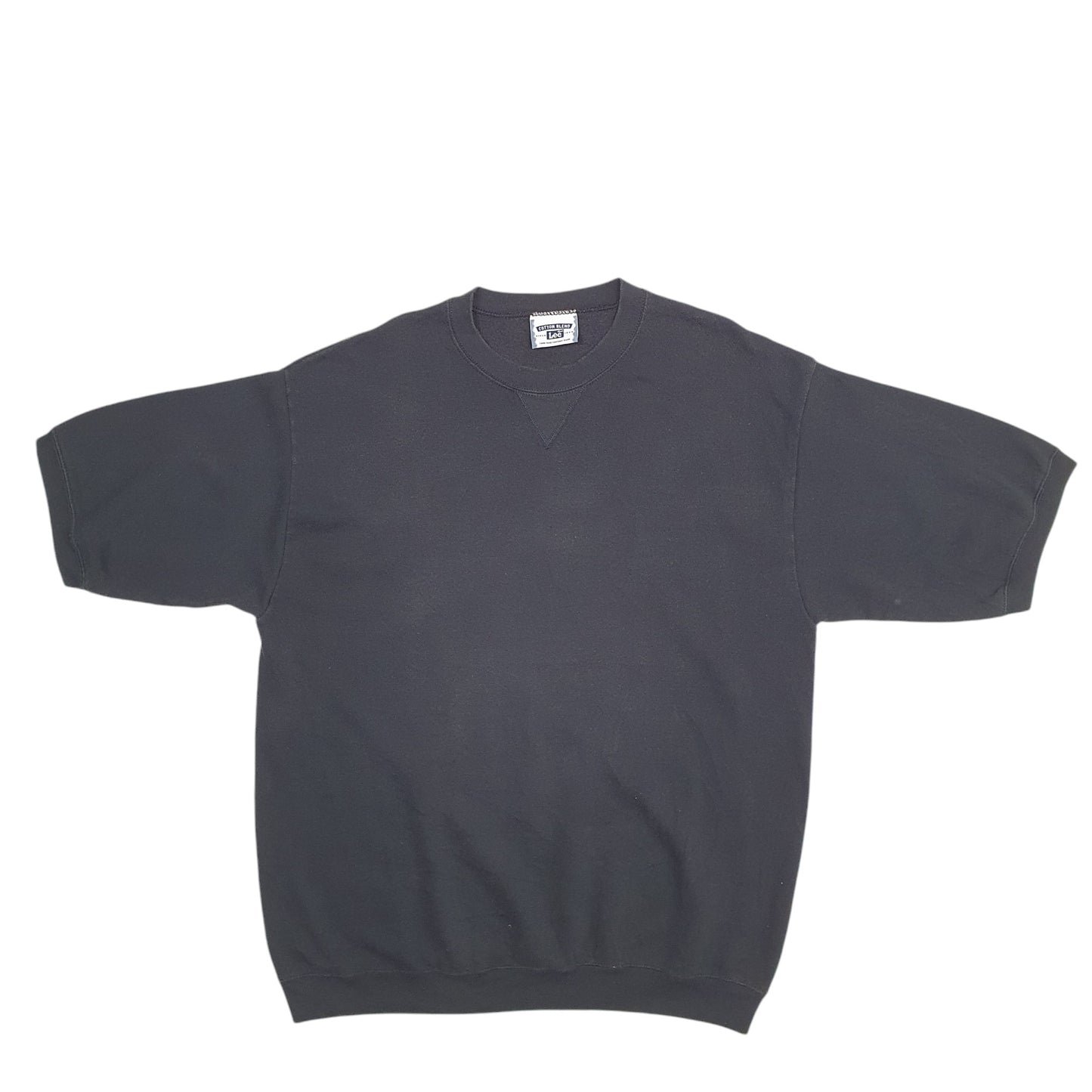 Mens Black Lee Short Sleeve Crewneck Jumper