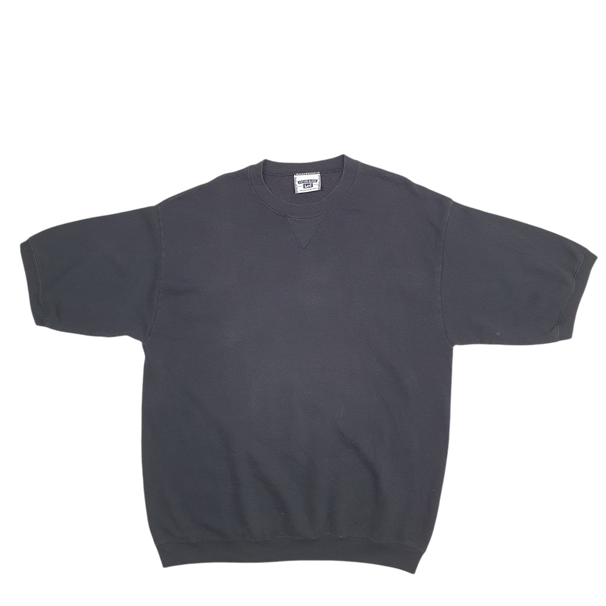 Mens Black Lee Short Sleeve Crewneck Jumper