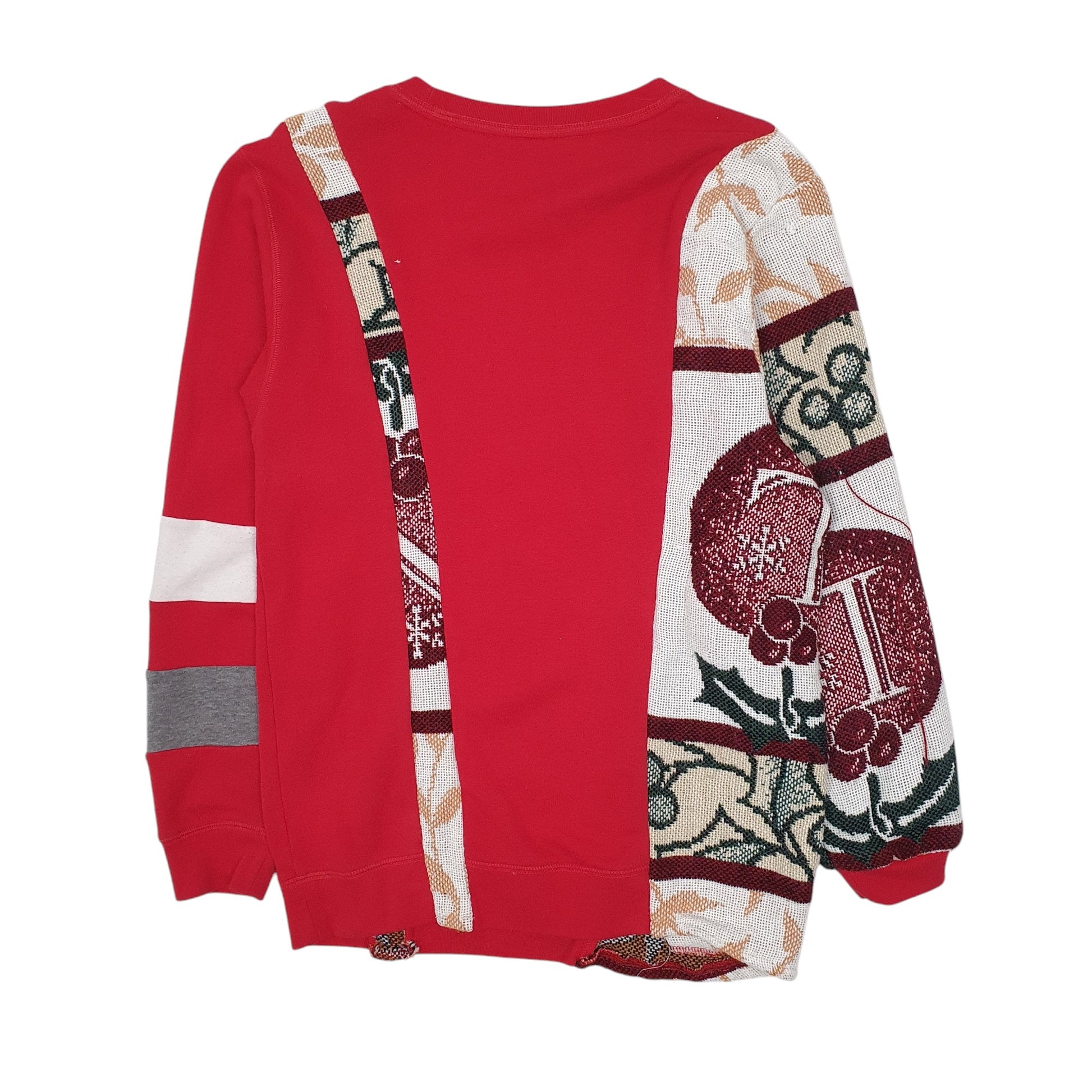 Womens Red Pink Reworked Crewneck Jumper