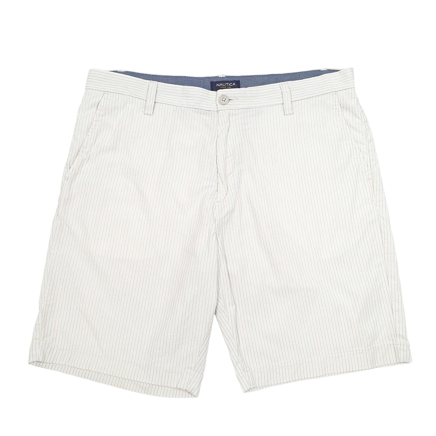 Mens Cream Nautica Trimmer Striped Chino Shorts