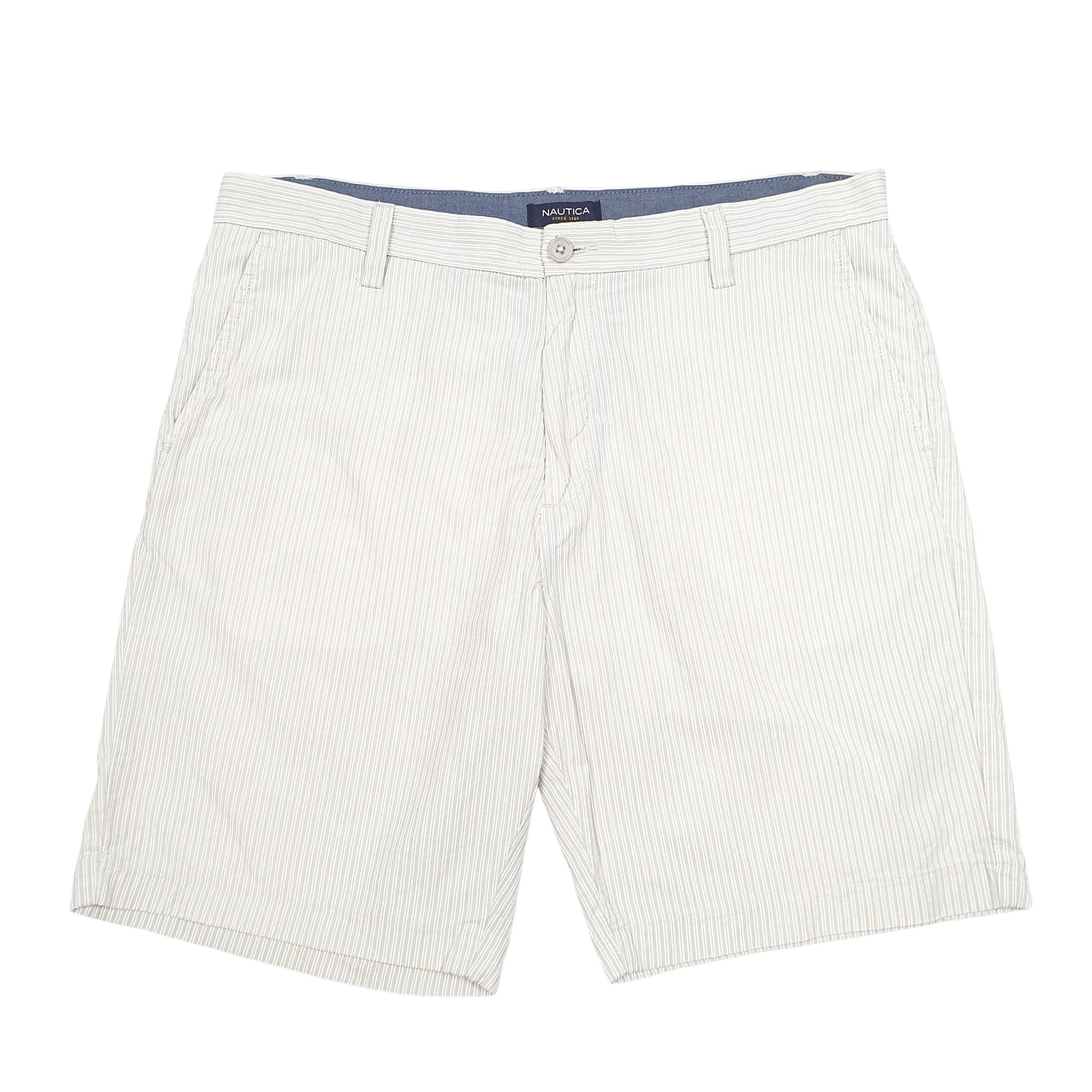 Mens Cream Nautica Trimmer Striped Chino Shorts