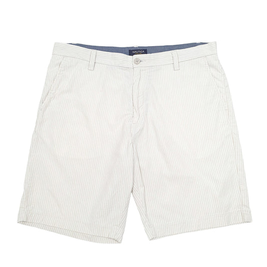 Mens Cream Nautica Trimmer Striped Chino Shorts