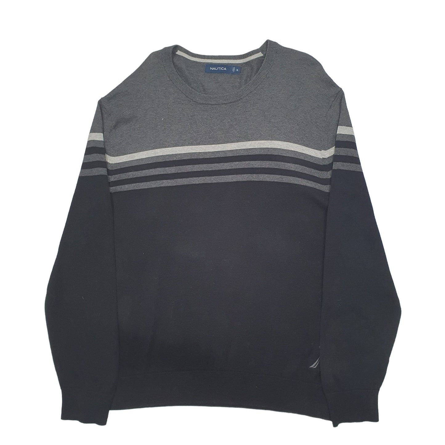 Mens Black Nautica Knit Crewneck Jumper