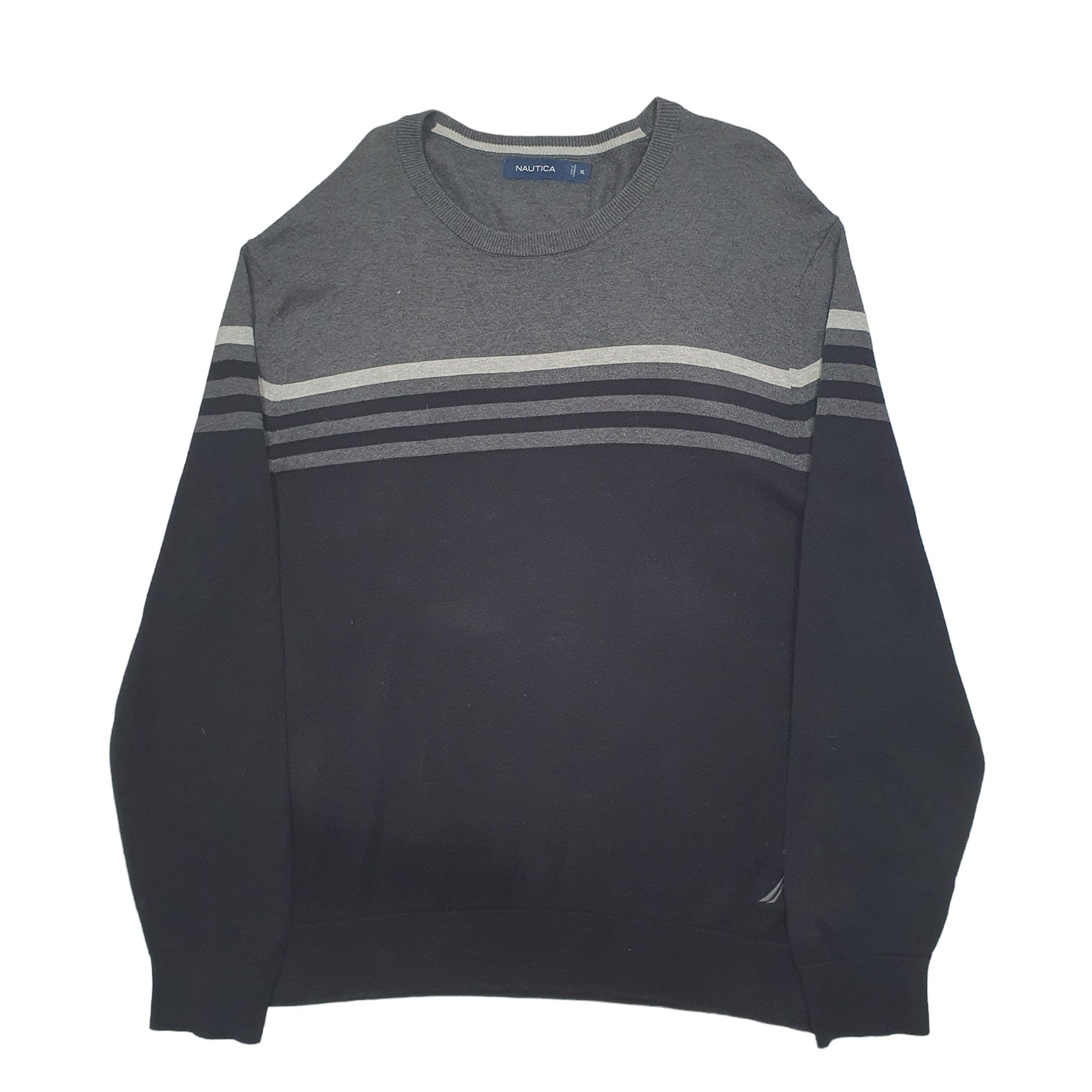Mens Black Nautica Knit Crewneck Jumper