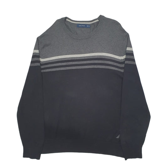 Mens Black Nautica Knit Crewneck Jumper