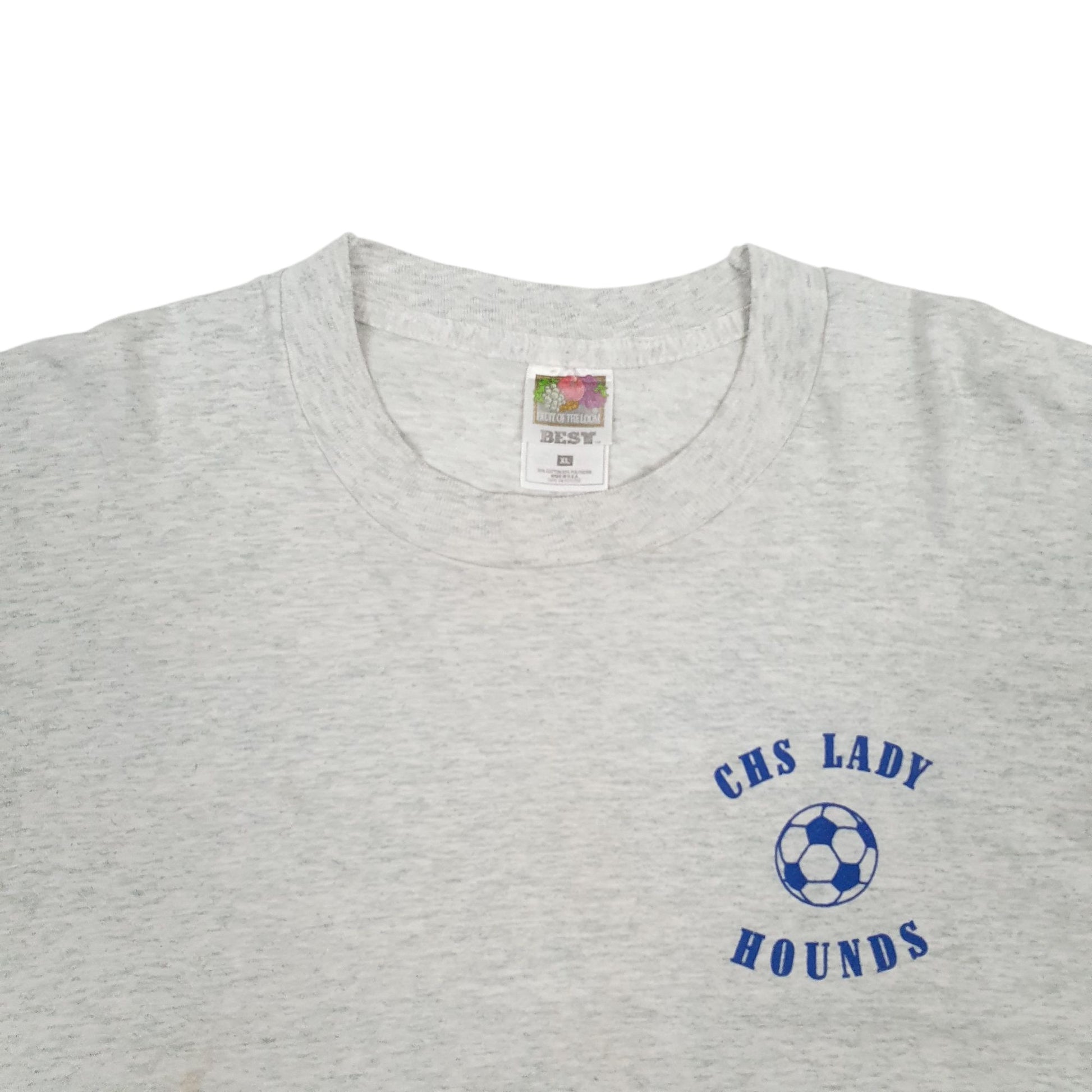 Mens Grey Fruit Of The Loom Single Stitch Vintage 90s Long Sleeve T Shirt