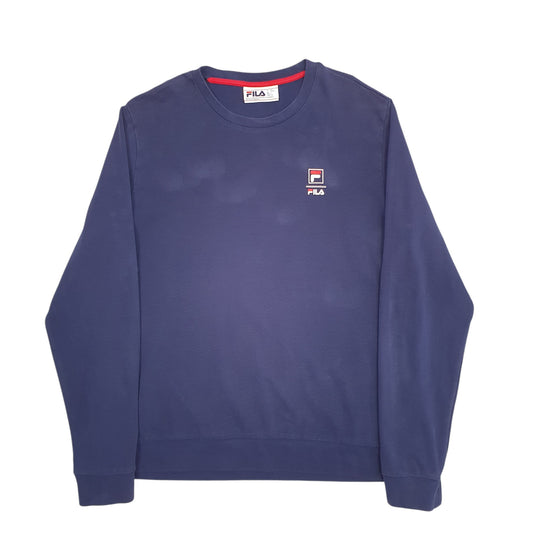 Mens Navy Fila  Crewneck Jumper