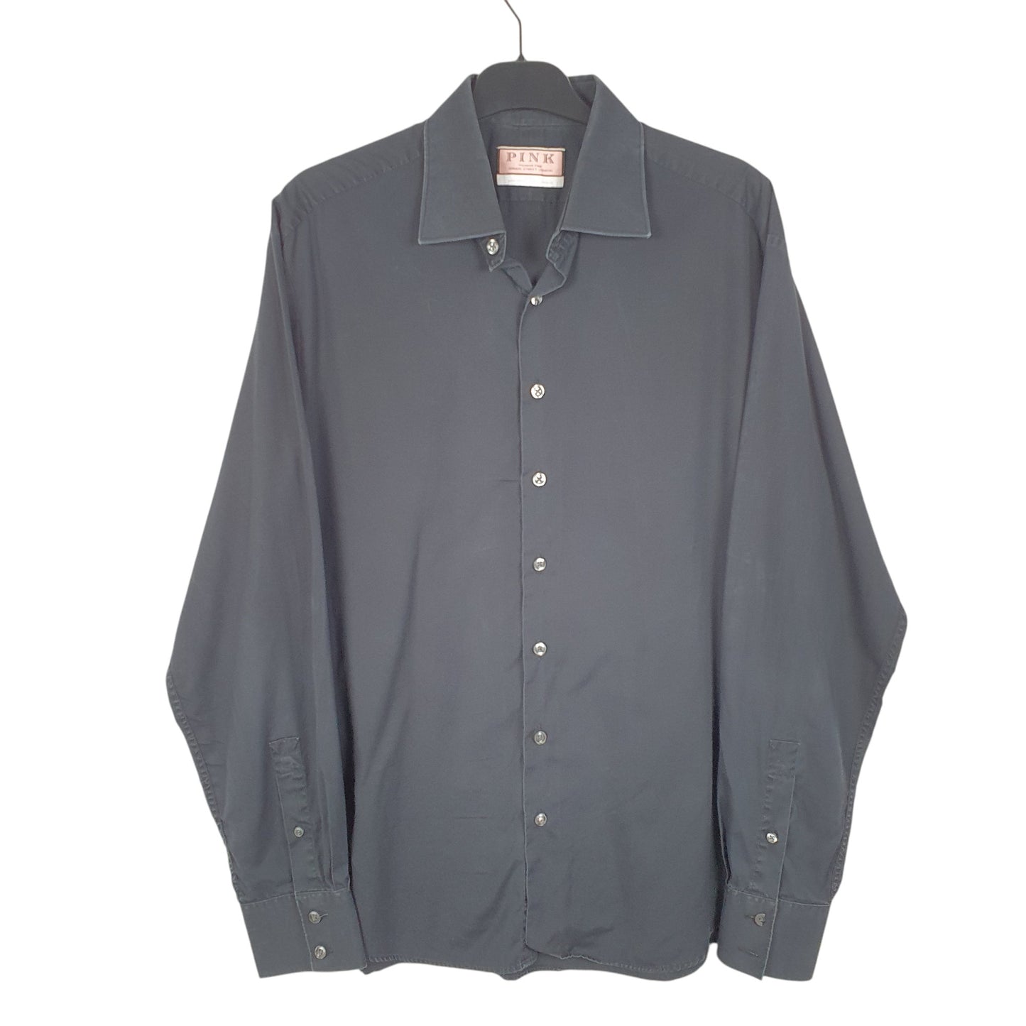 Mens Black Pink Jermyn Street London Long Sleeve Shirt