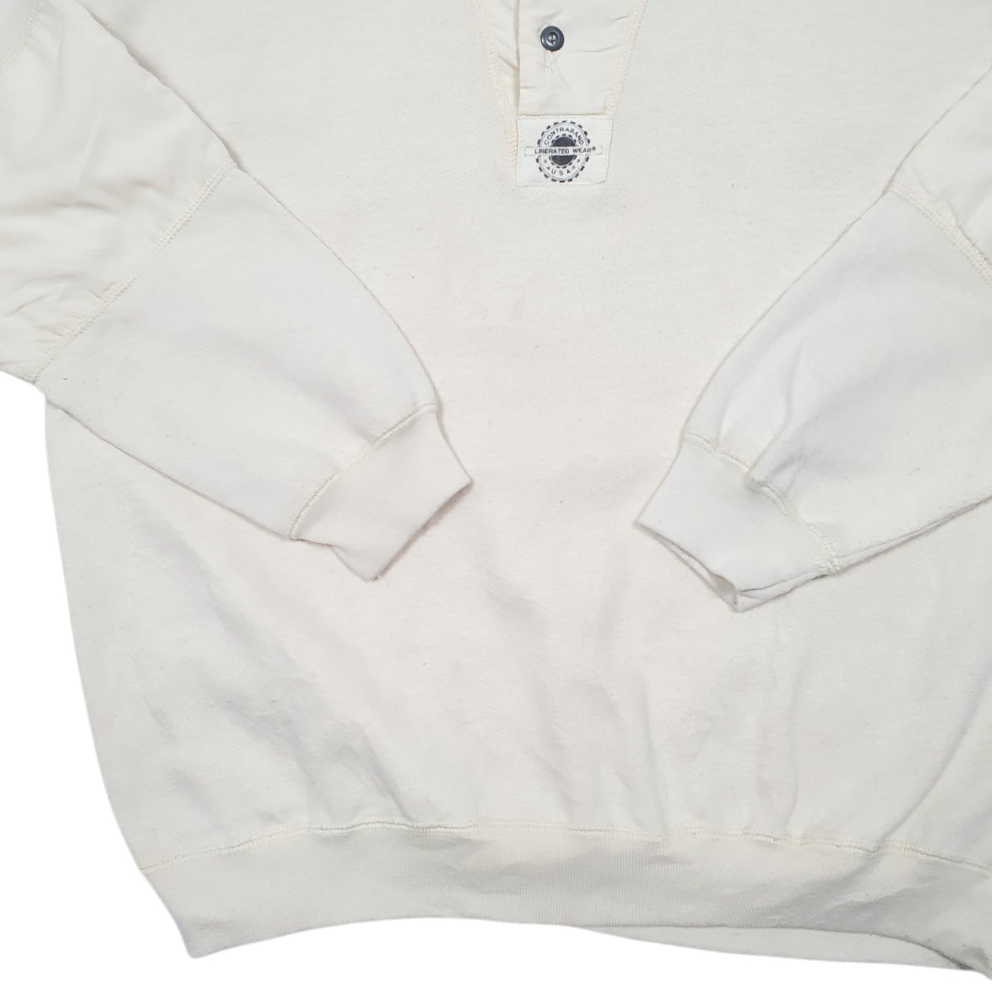 Mens Cream Cali Pop Over Button California Quarter Zip Jumper