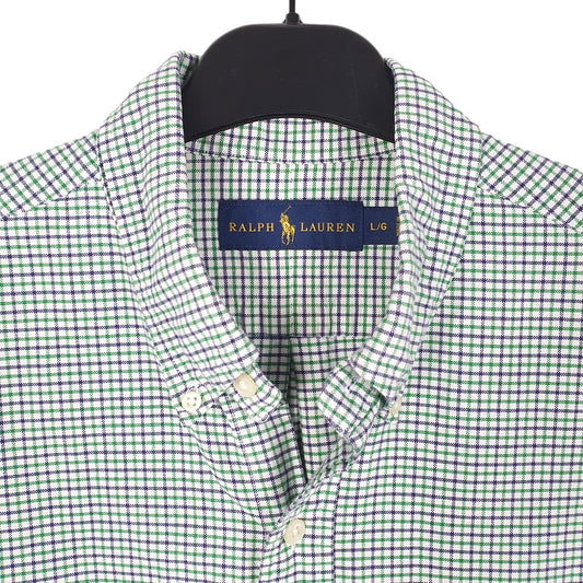 Mens Green Ralph Lauren Oxford Long Sleeve Shirt