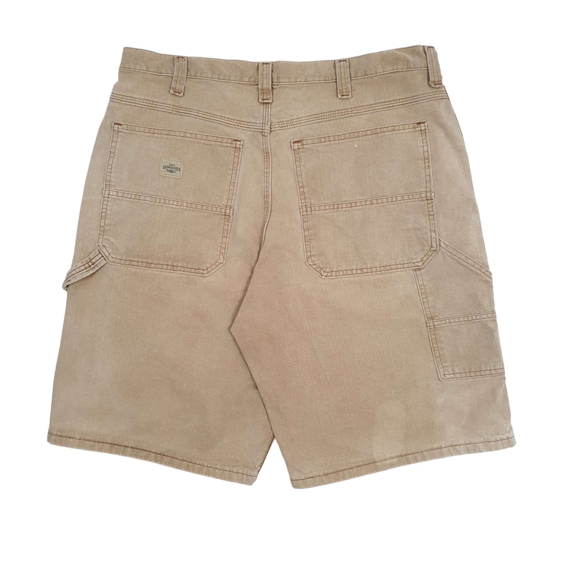 Mens Beige Lee Dungaree Jorts Vintage 1990s Carpenter Shorts