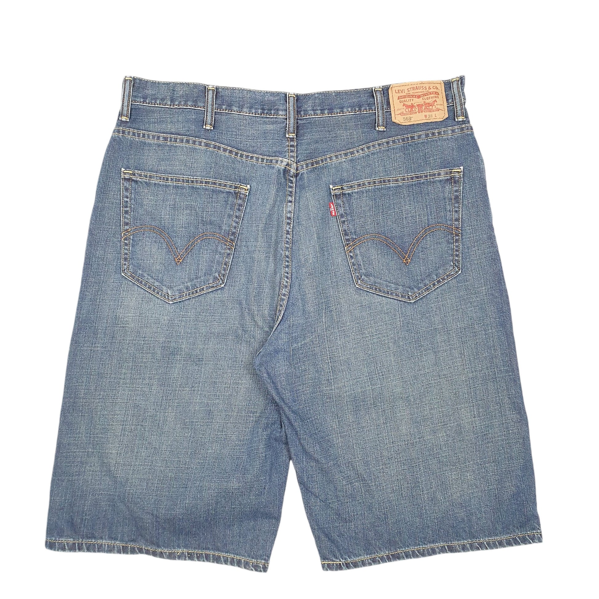 Mens Blue Levis Denim Jeans Jorts 569 Loose Baggy Denim Shorts