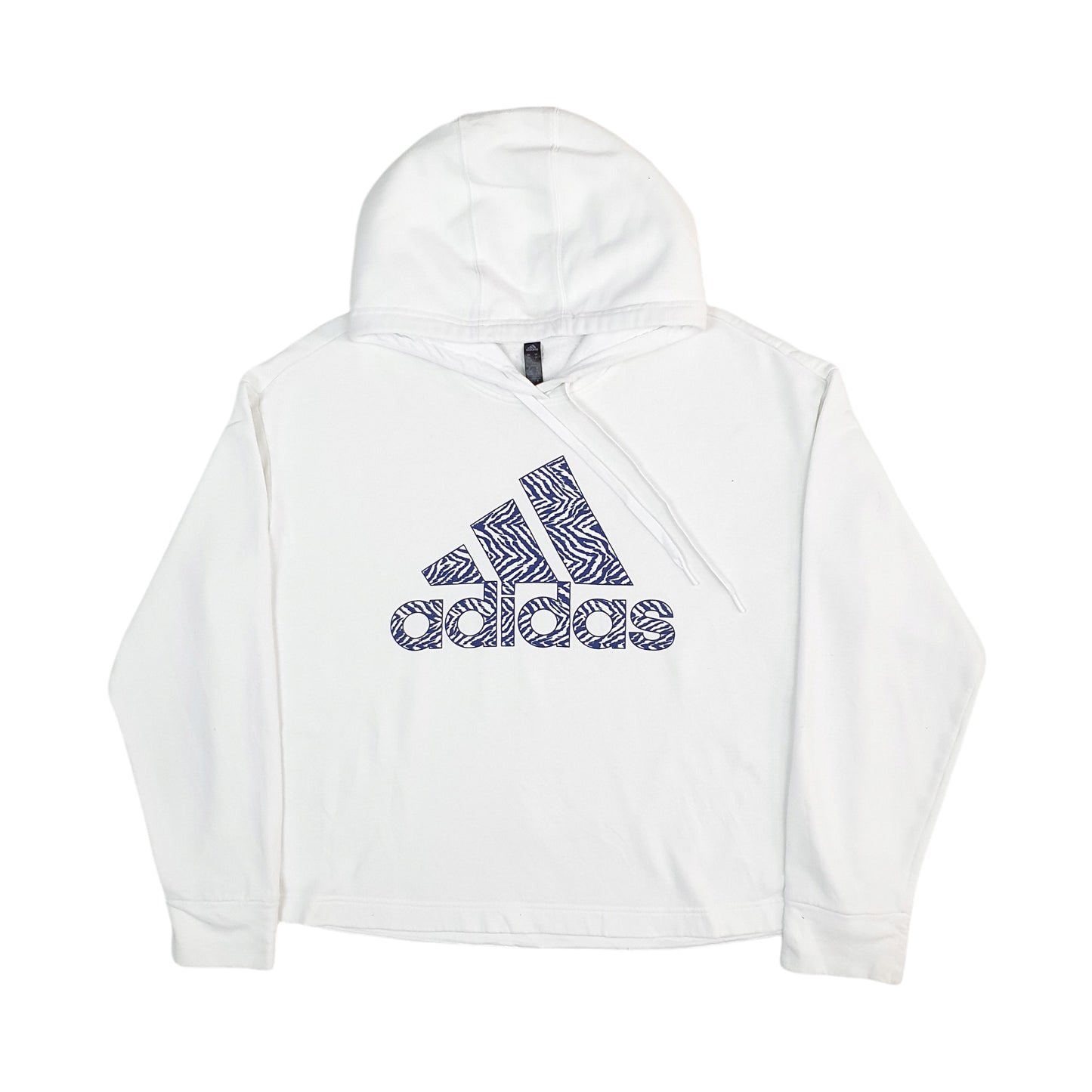 Womens White Adidas  Hoodie Jumper