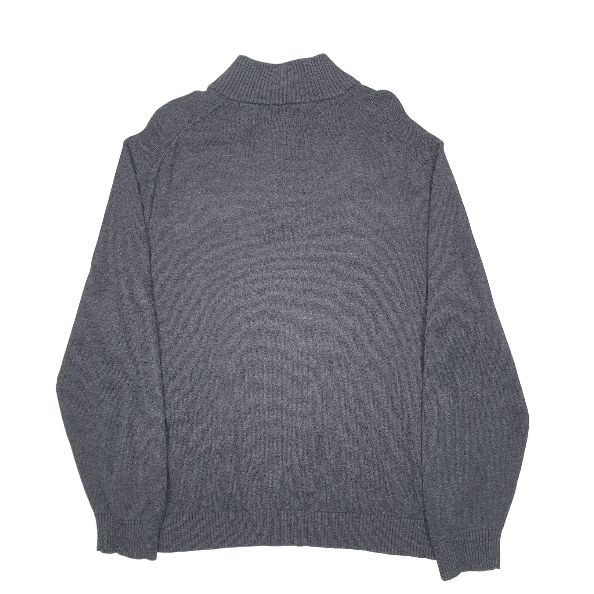 Mens Grey Nautica Knit Quarter Zip Jumper