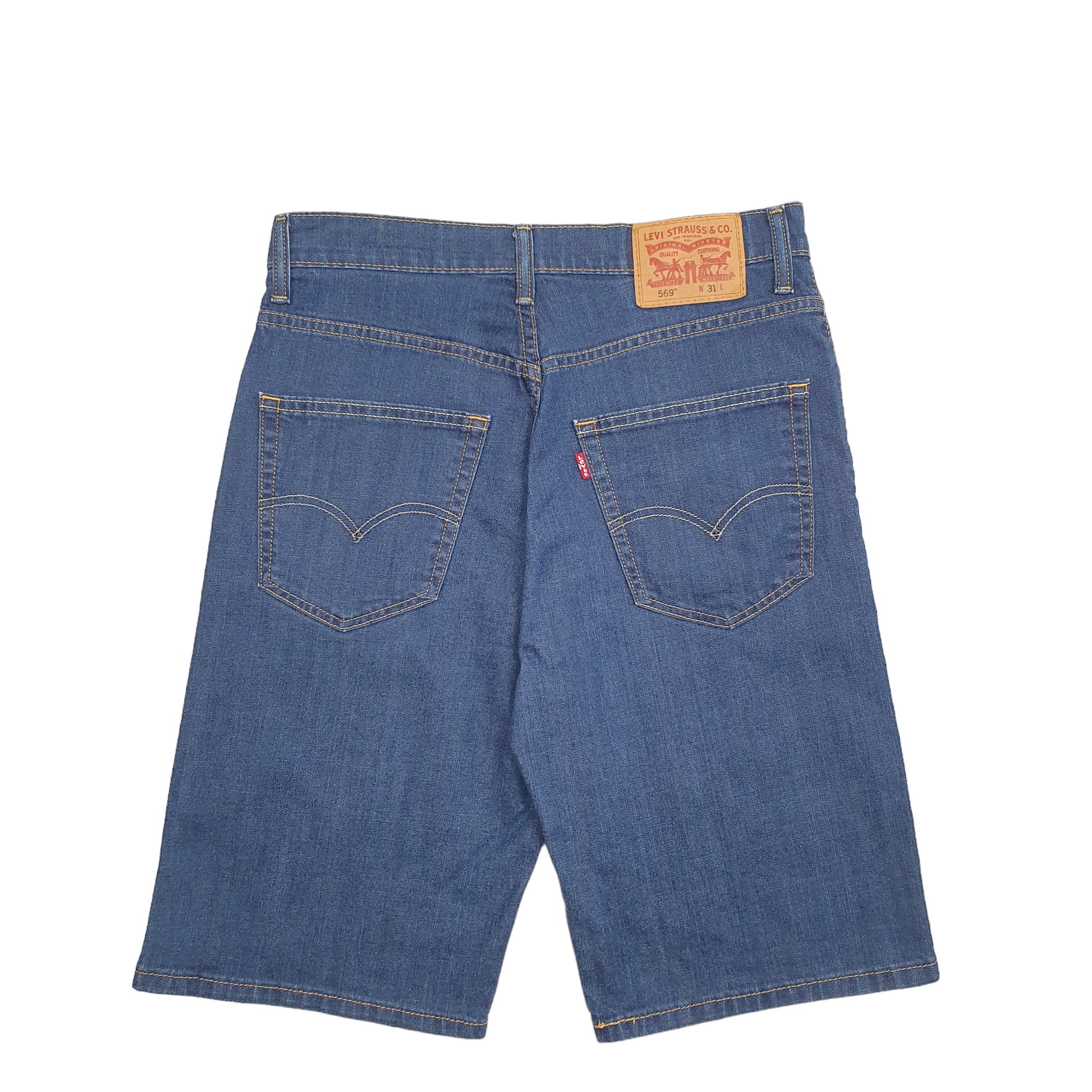 Mens Levis Blue Denim Denim Jeans Jorts 569 Shorts Bundl Clothing